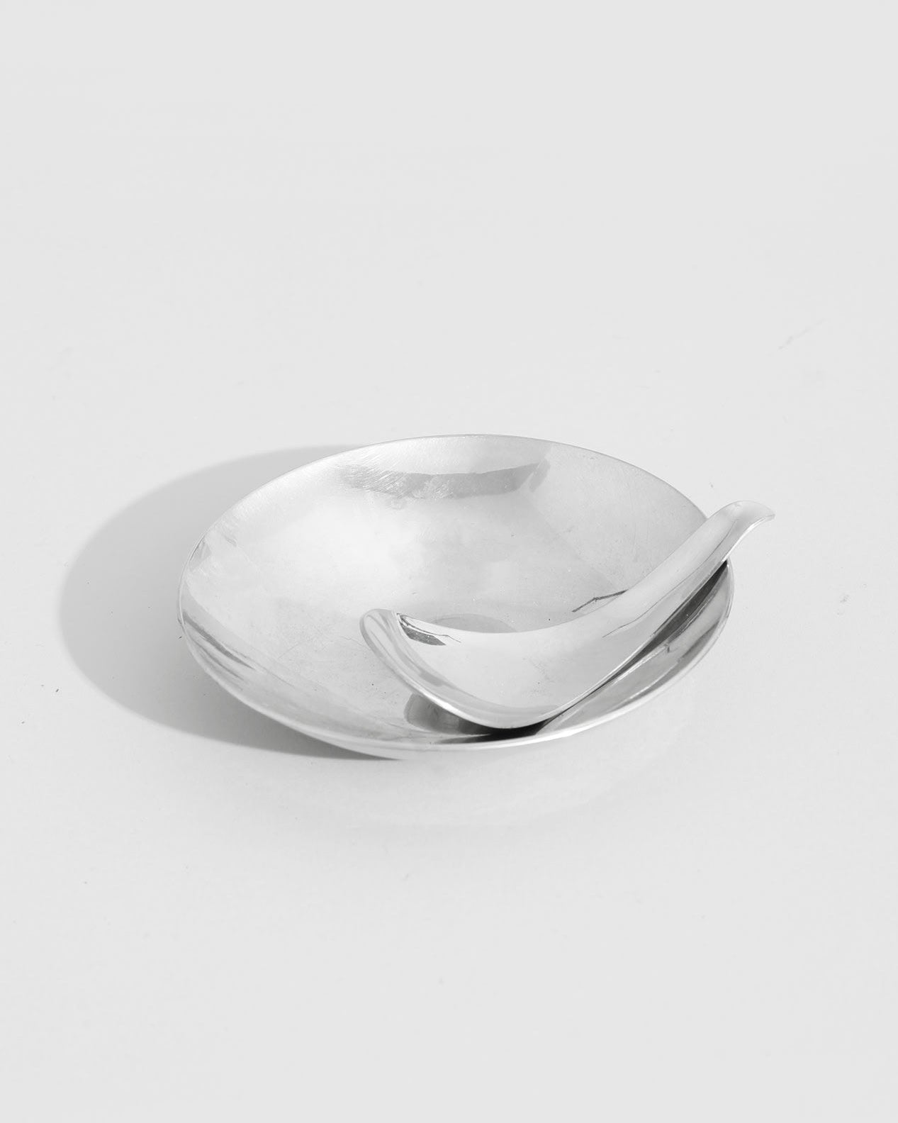 Sculptural Chrome Dish and Spoon by Villa | The Oblist