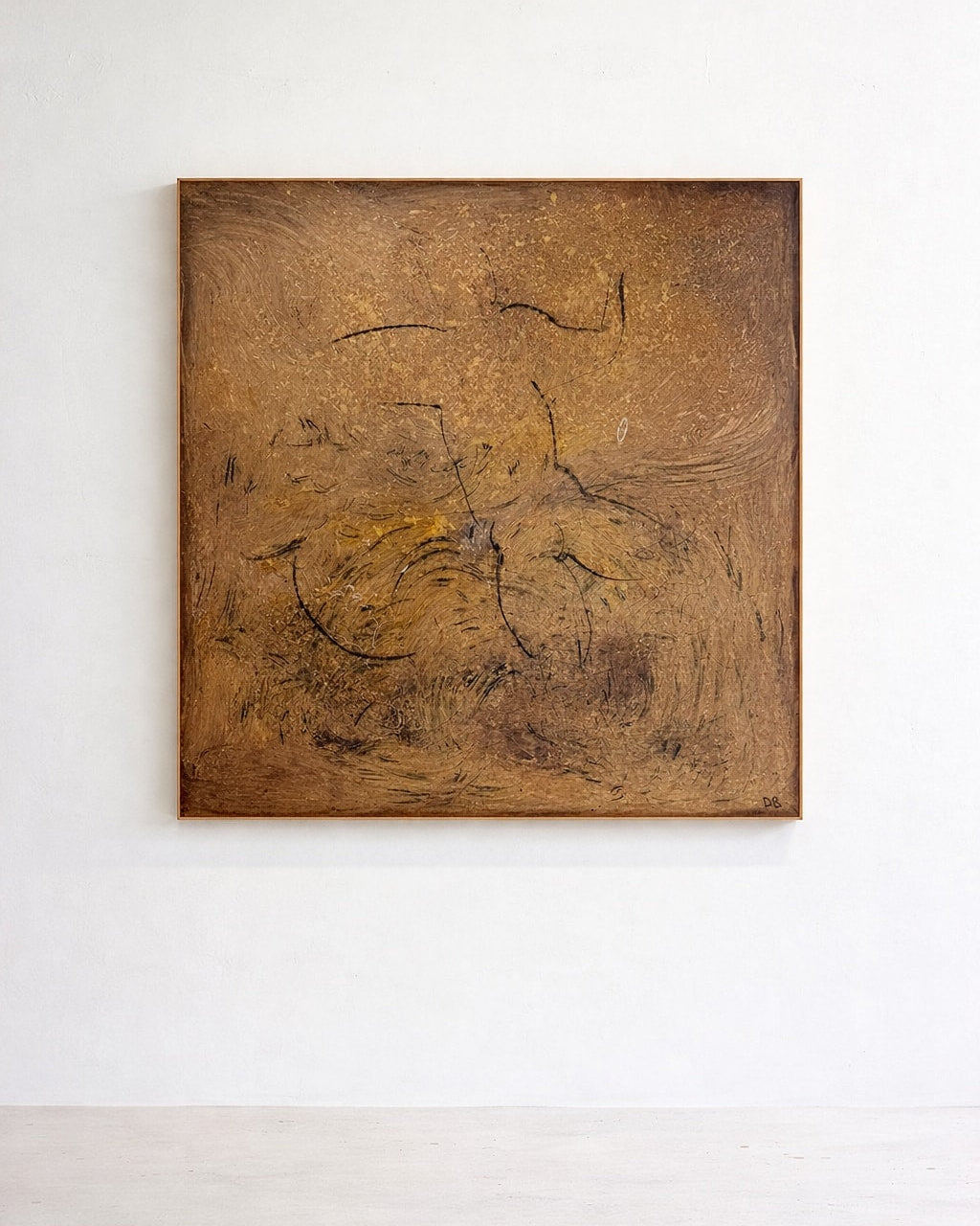Settled | Painting on canvas 140x140cm by Dovile Bernotaite | The Oblist — earthy tones, contemporary design