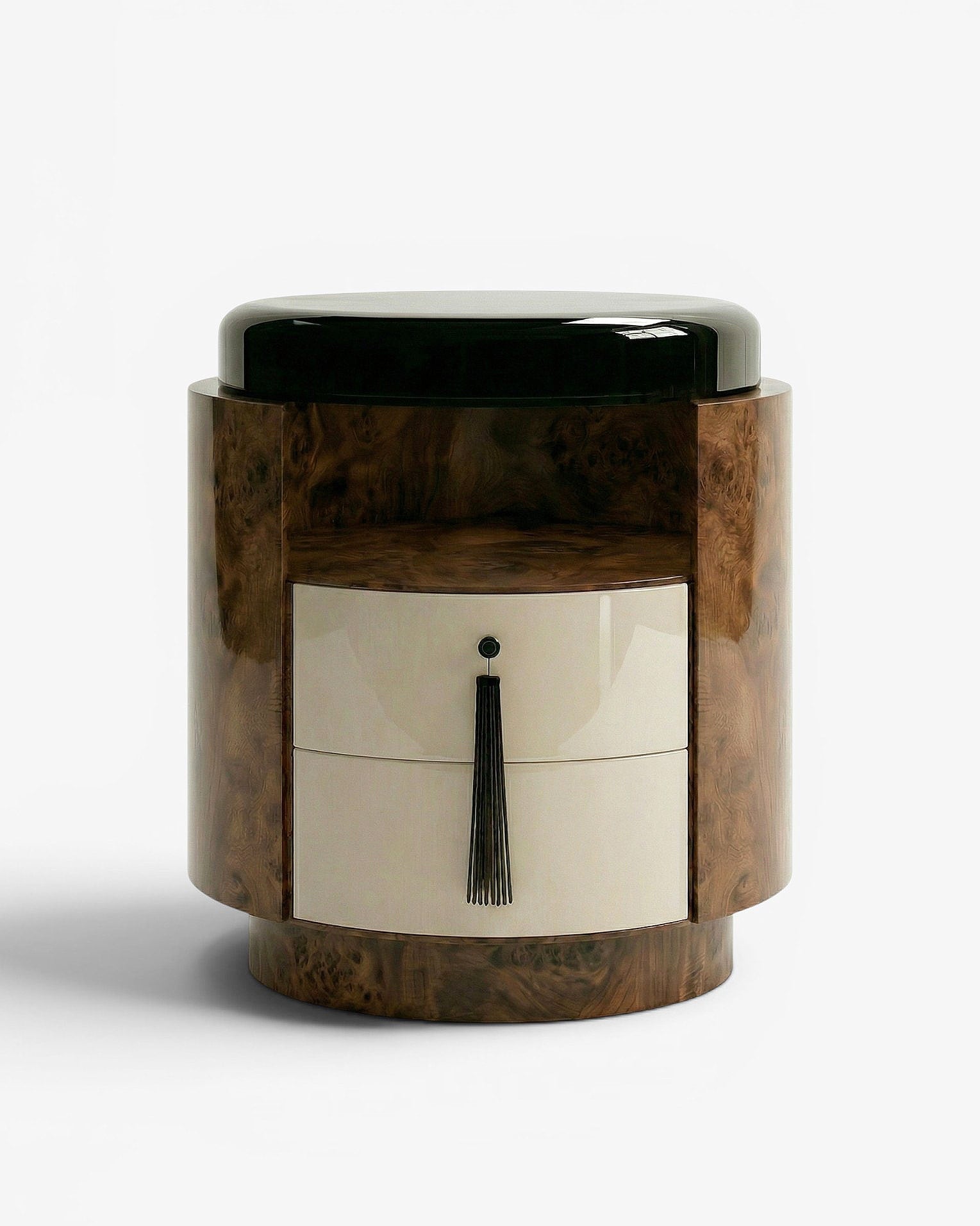 Pompon Dark Burl Wood Off-White And Black by Marbera | The Oblist