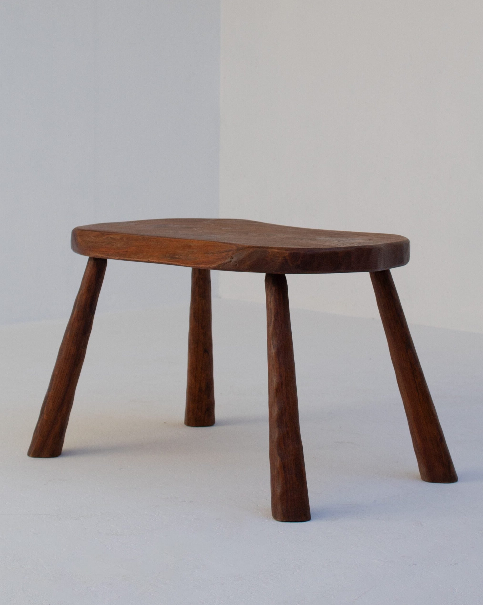 Brutalist Solid Wood Side Table in Oak by Malata Antwerp | The Oblist — handcrafted oak material