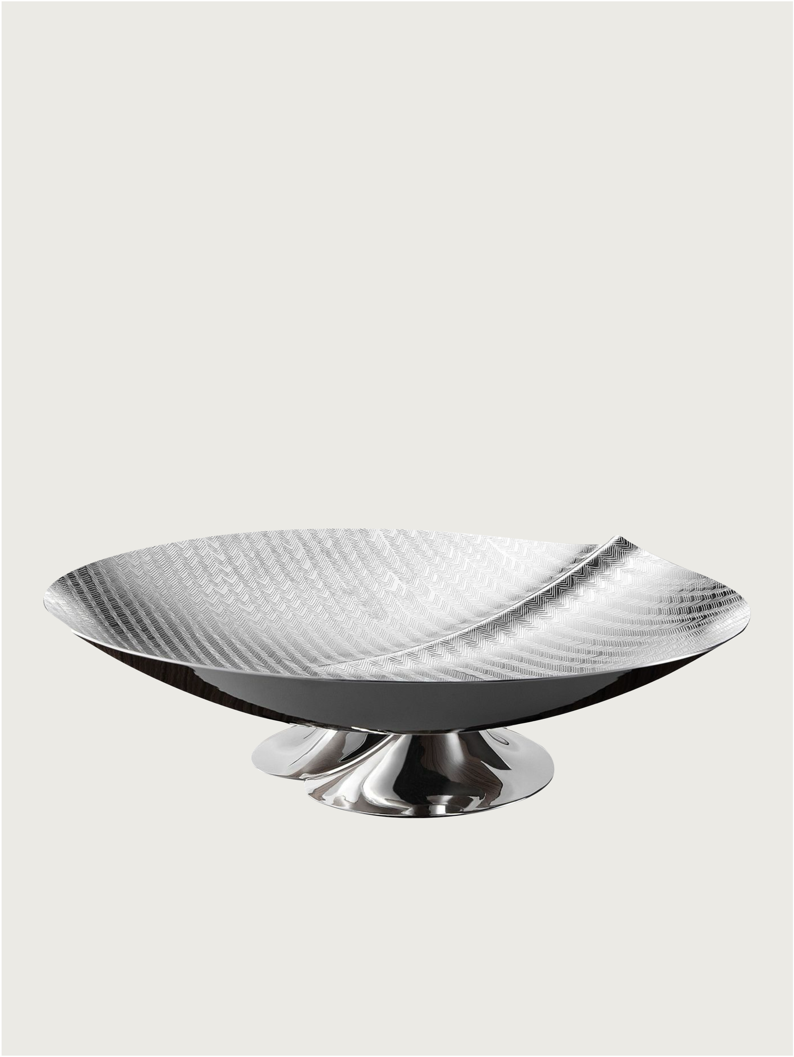 Sculptural Centerpiece Bowl – Silver-plated by zanetto | The Oblist — silver metal, modern design