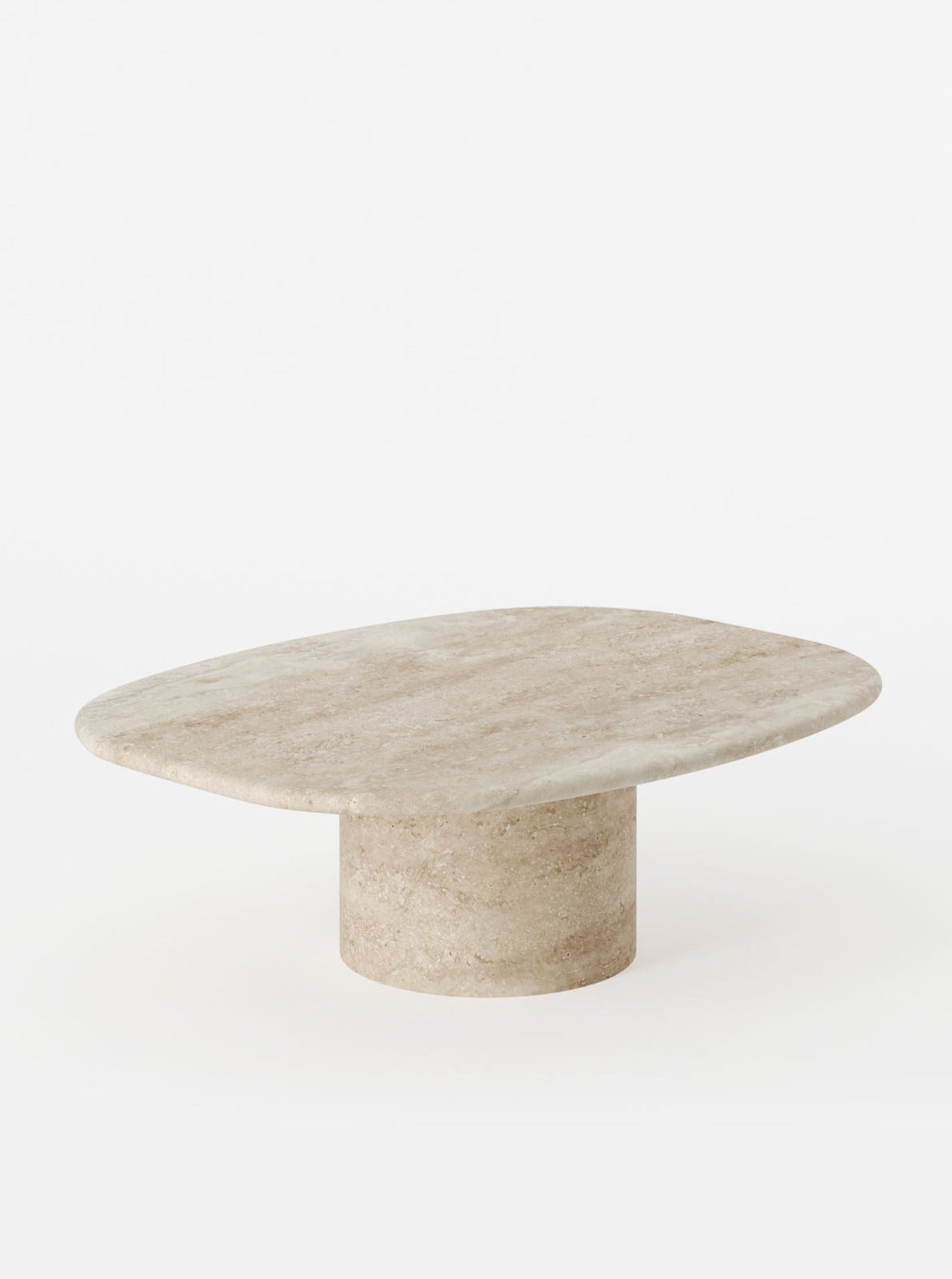Circa Coffee Table in Travertine — side angle