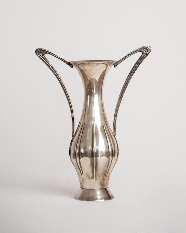 Art Nouveau Silver Plate Vase with Twin Loop Handles by Studio Ecubed | The Oblist