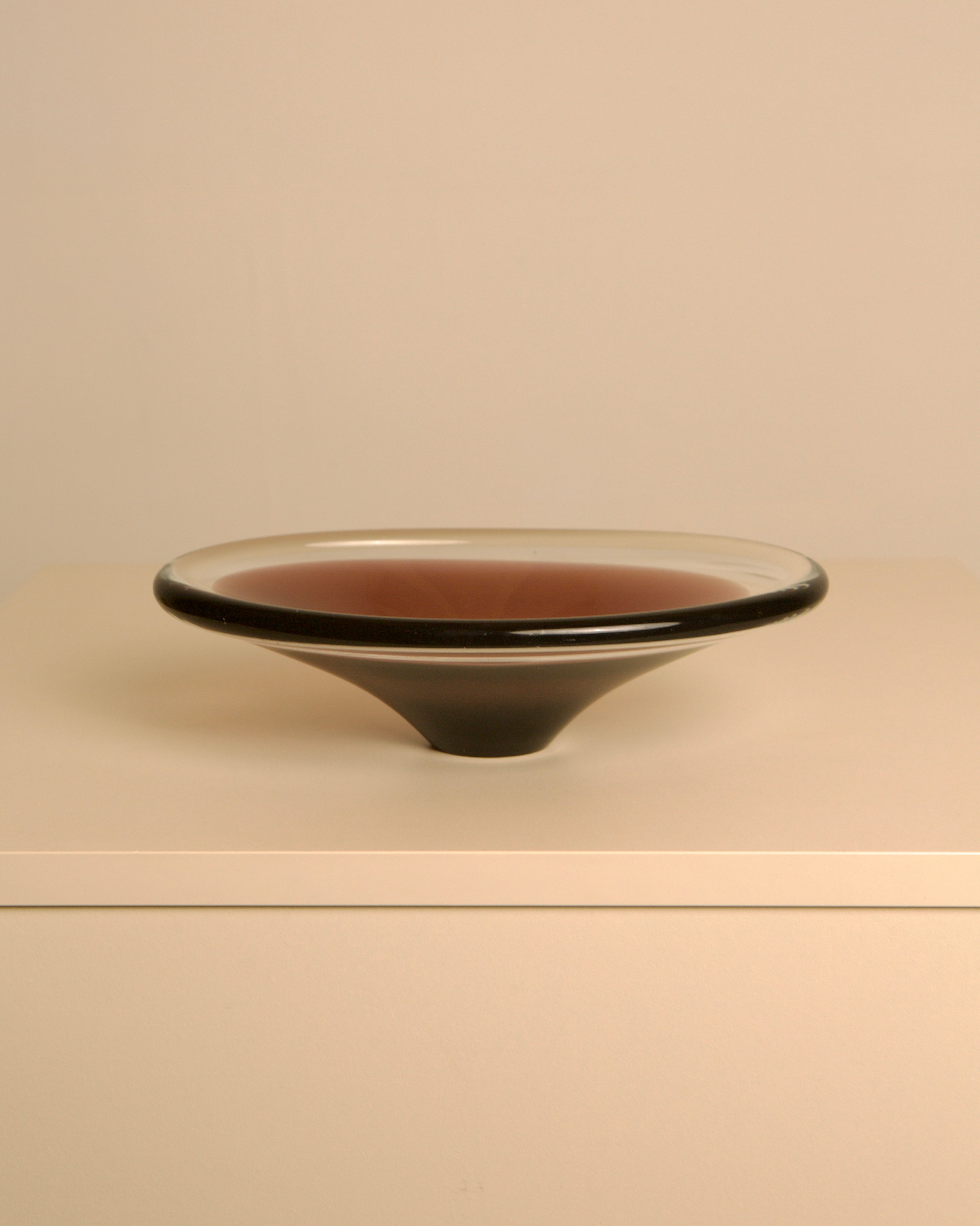 80s Murano glass burgundy oval trinket dish by Treaptyque | The Oblist