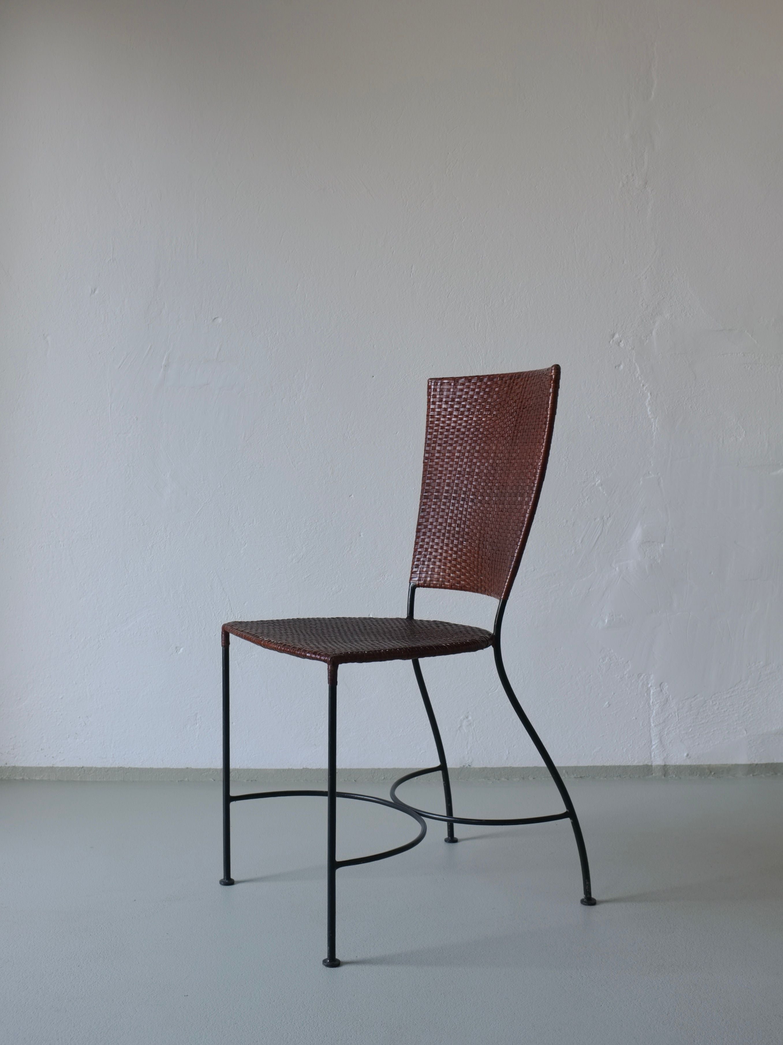 4 Wrought Iron Chairs, Belgium 80s