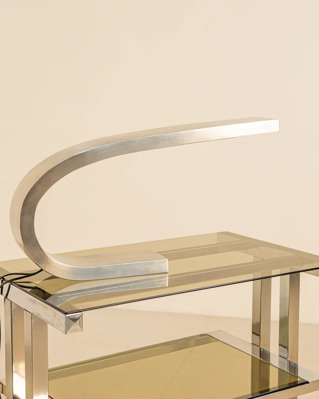 Desk lamp designed by Carlos M Serra in the 70s, featuring sleek lines and a modern aesthetic