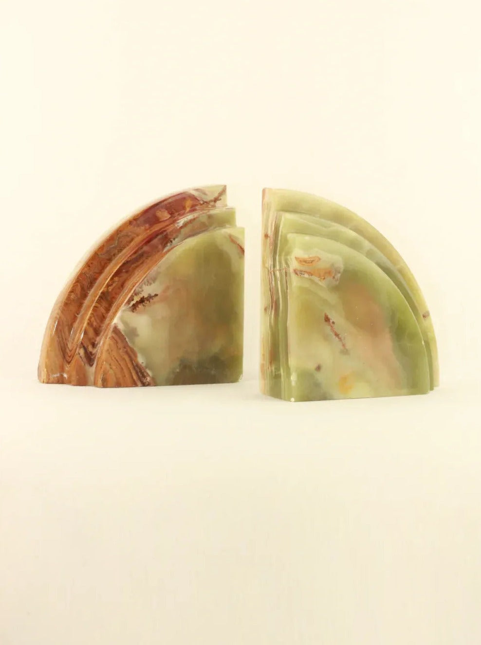 Handcrafted Onyx Bookends with Natural Marble Patterns for Stylish Home Décor