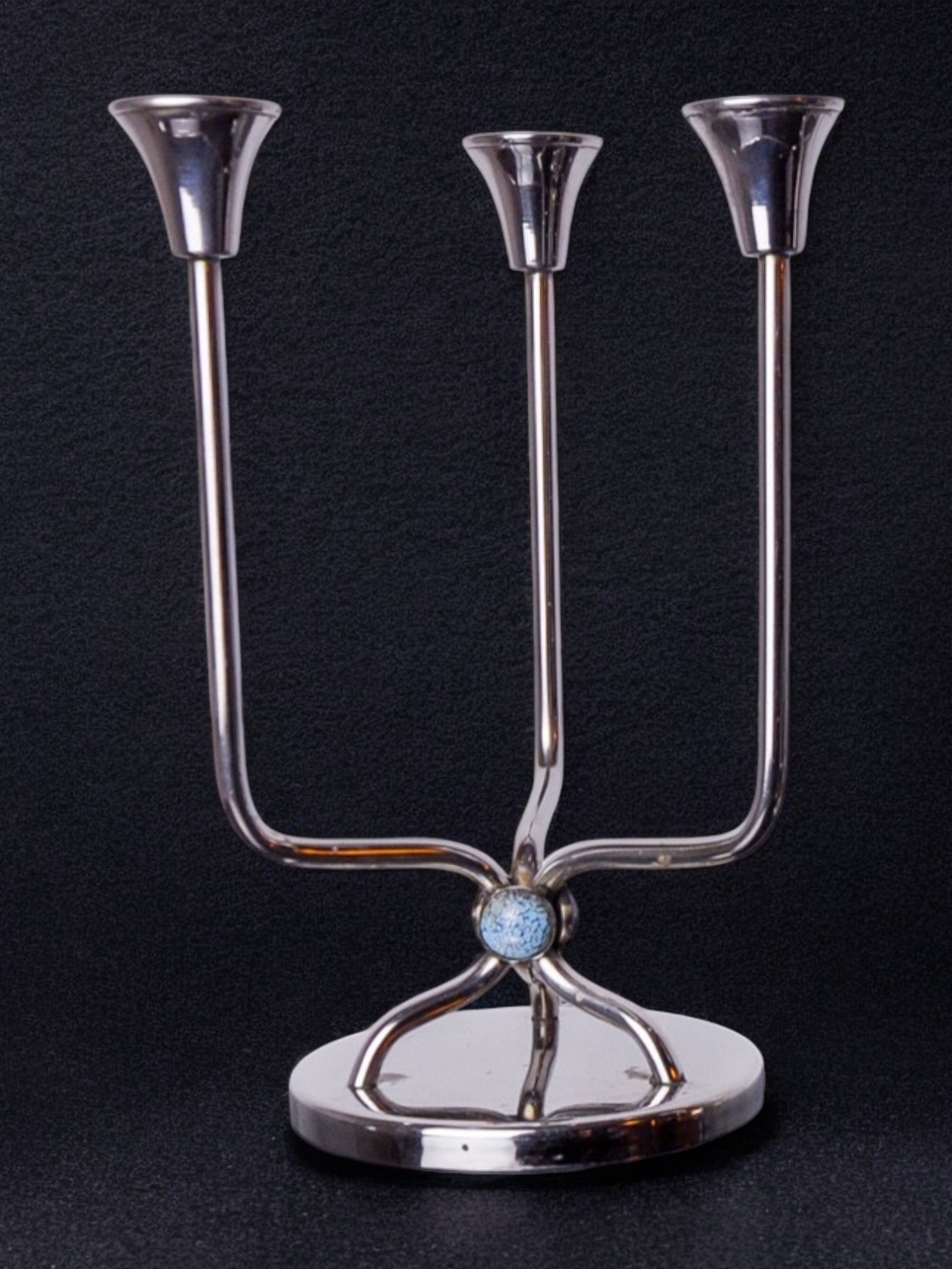Stainless Steel Candleholder, Spain, 1970s