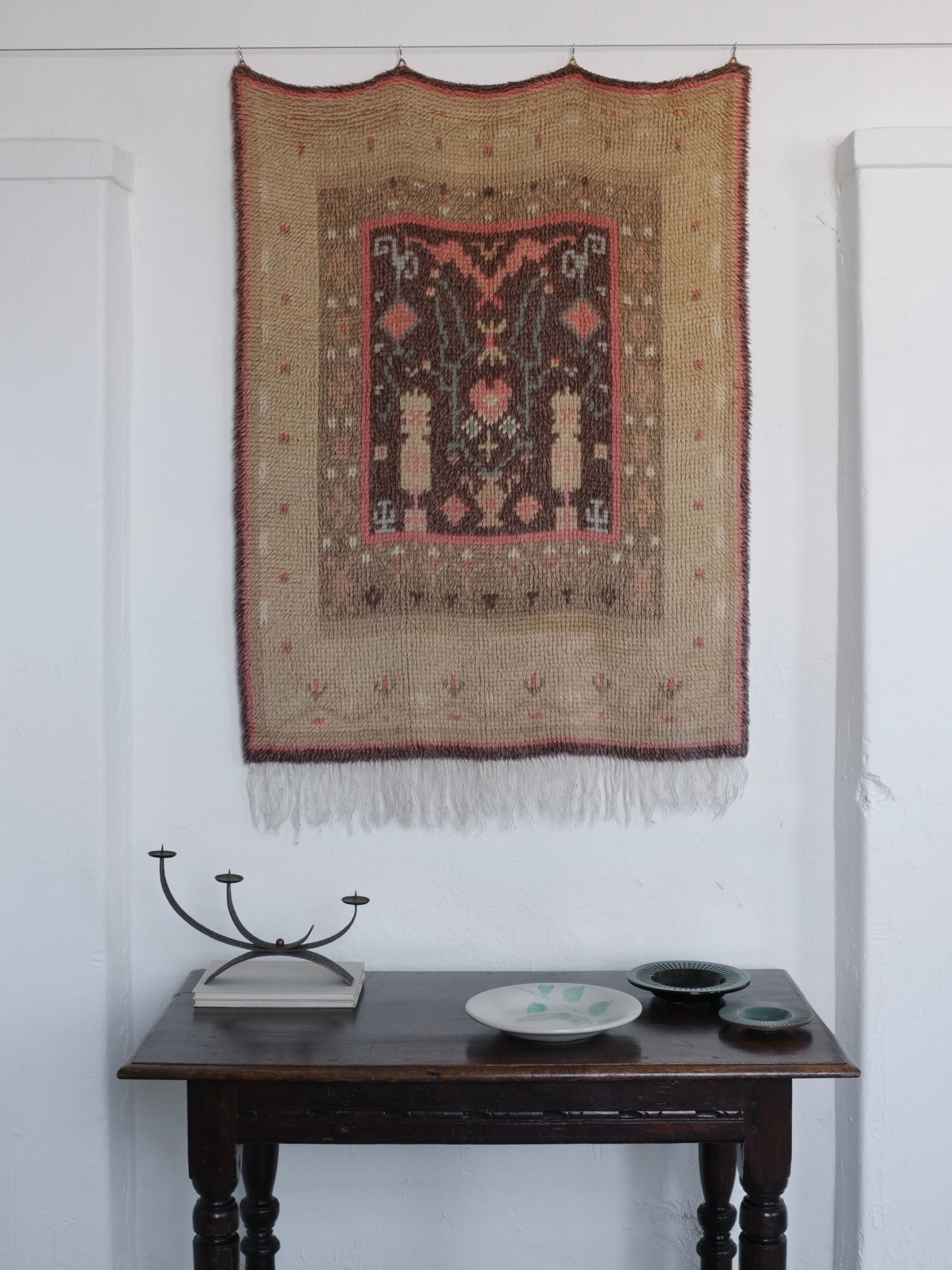 Vintage Wall Rya Rug, Finland, 1947