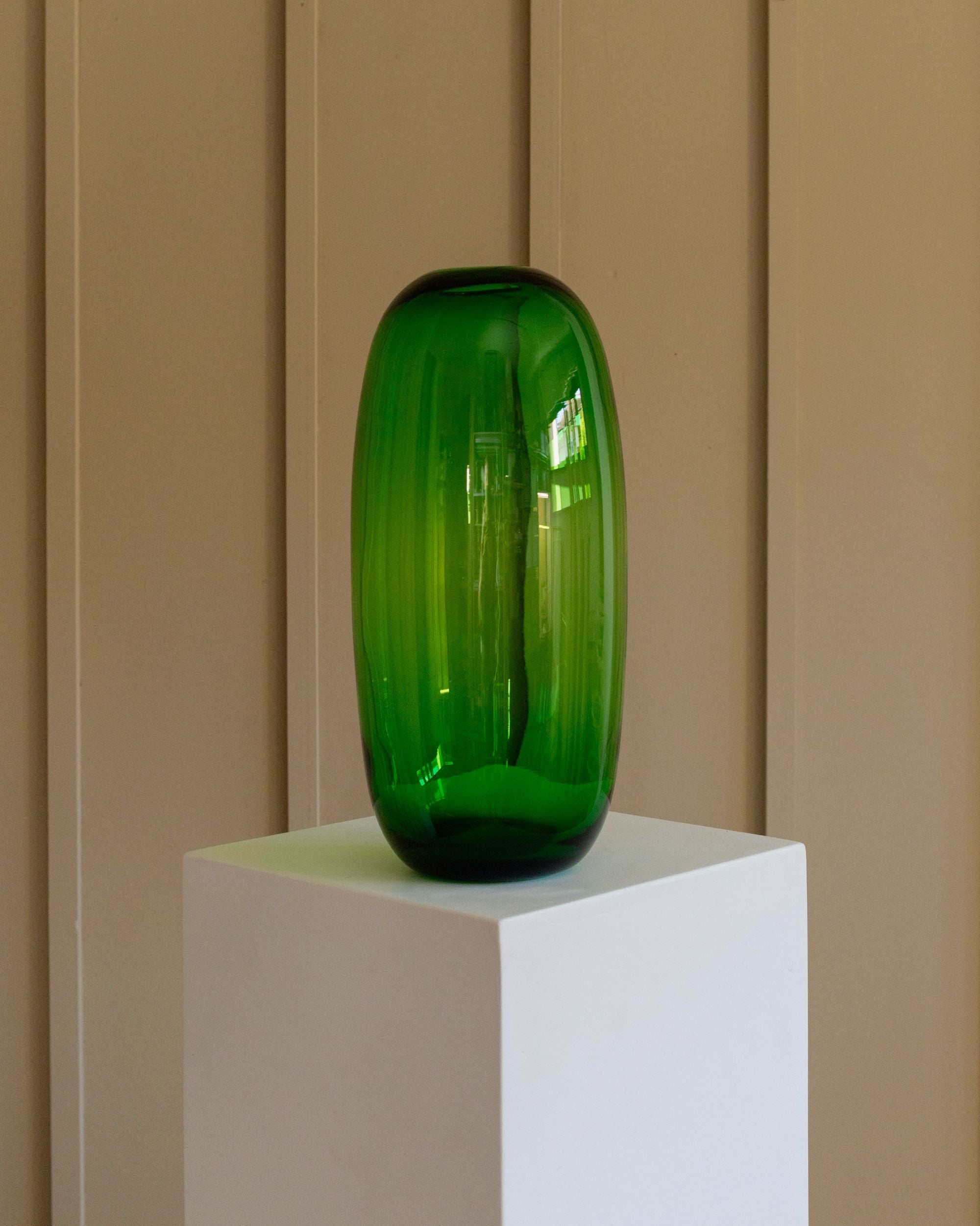 Green Glass Vase , 1990s - Maria Vinka for Ikea