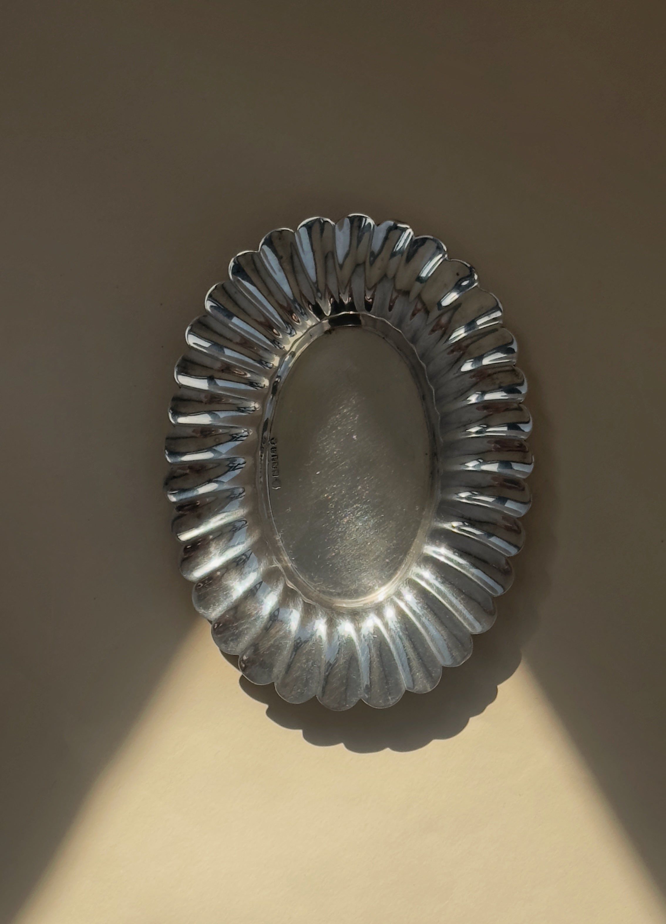 Plateau à Bibelots Plaqué Argent Vintage