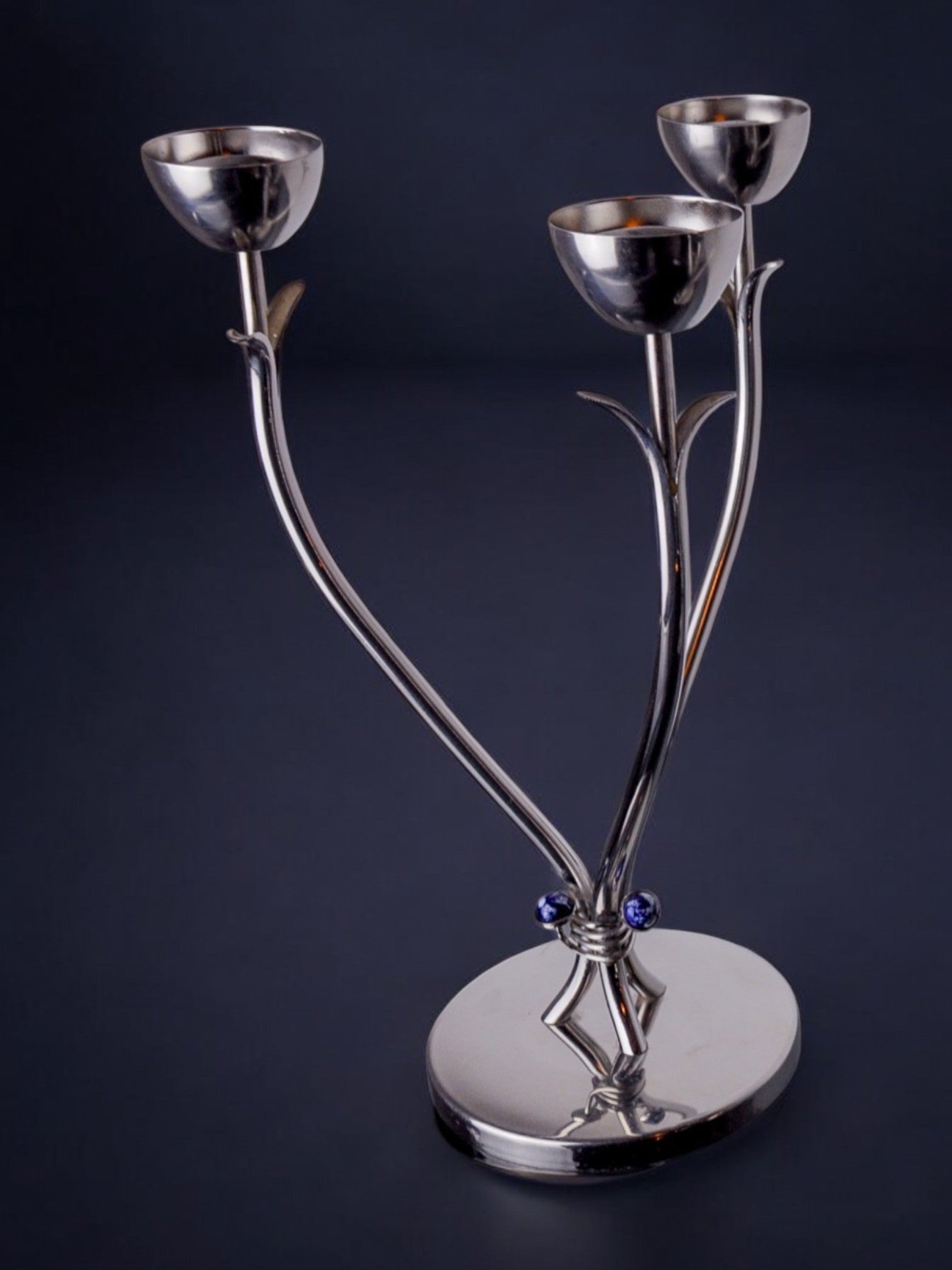Stainless Steel Candleholder, Spain, 1970s