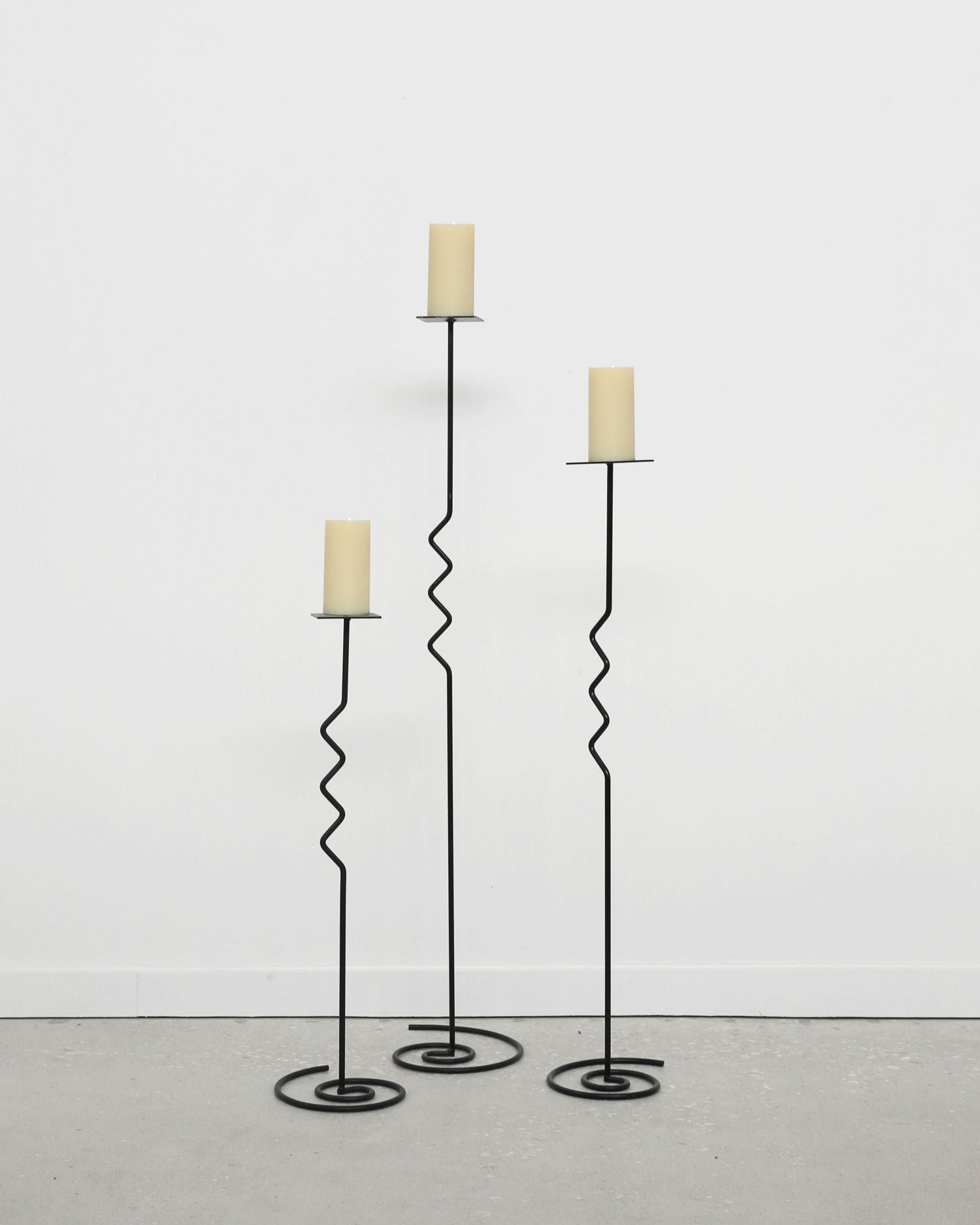 Spiral Floor Candleholder Trio