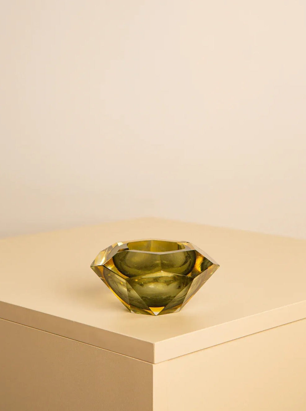 Green Diamant Ashtray in murano glass by Flavio Poli for Seguso 60's