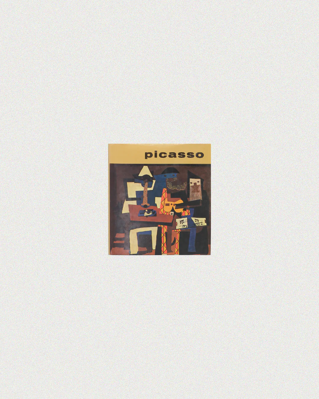 The "PICASSO" book from Boga Avante Shop features an abstract cover displaying Pablo Picasso's iconic style with geometric shapes and Cubism patterns, all set against a pristine white background that elegantly centers the book.