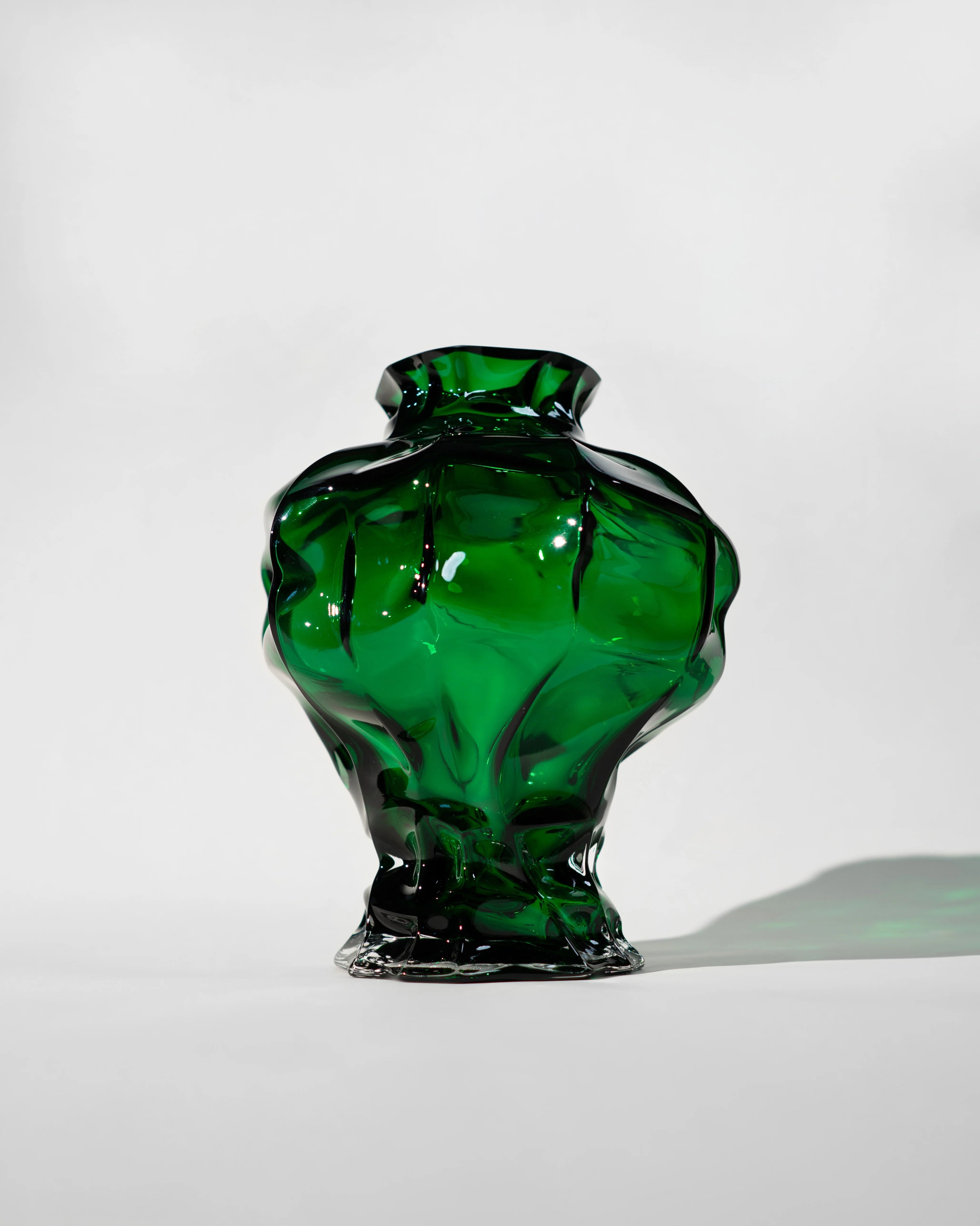Handcrafted ceramic Ammonit Vase in a beautiful shade of green