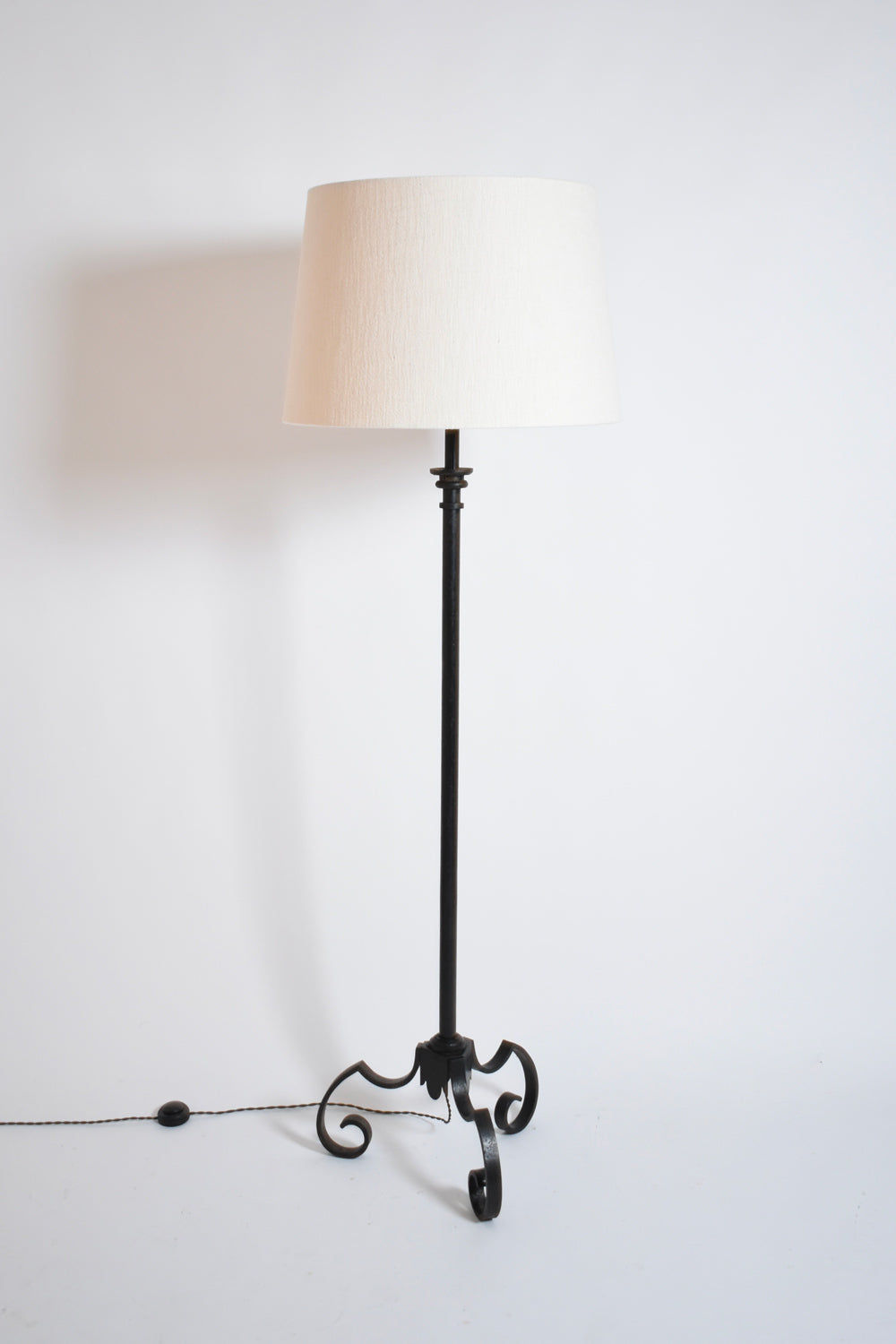 Tripod Wrought Iron Floor Lamp, 1950s