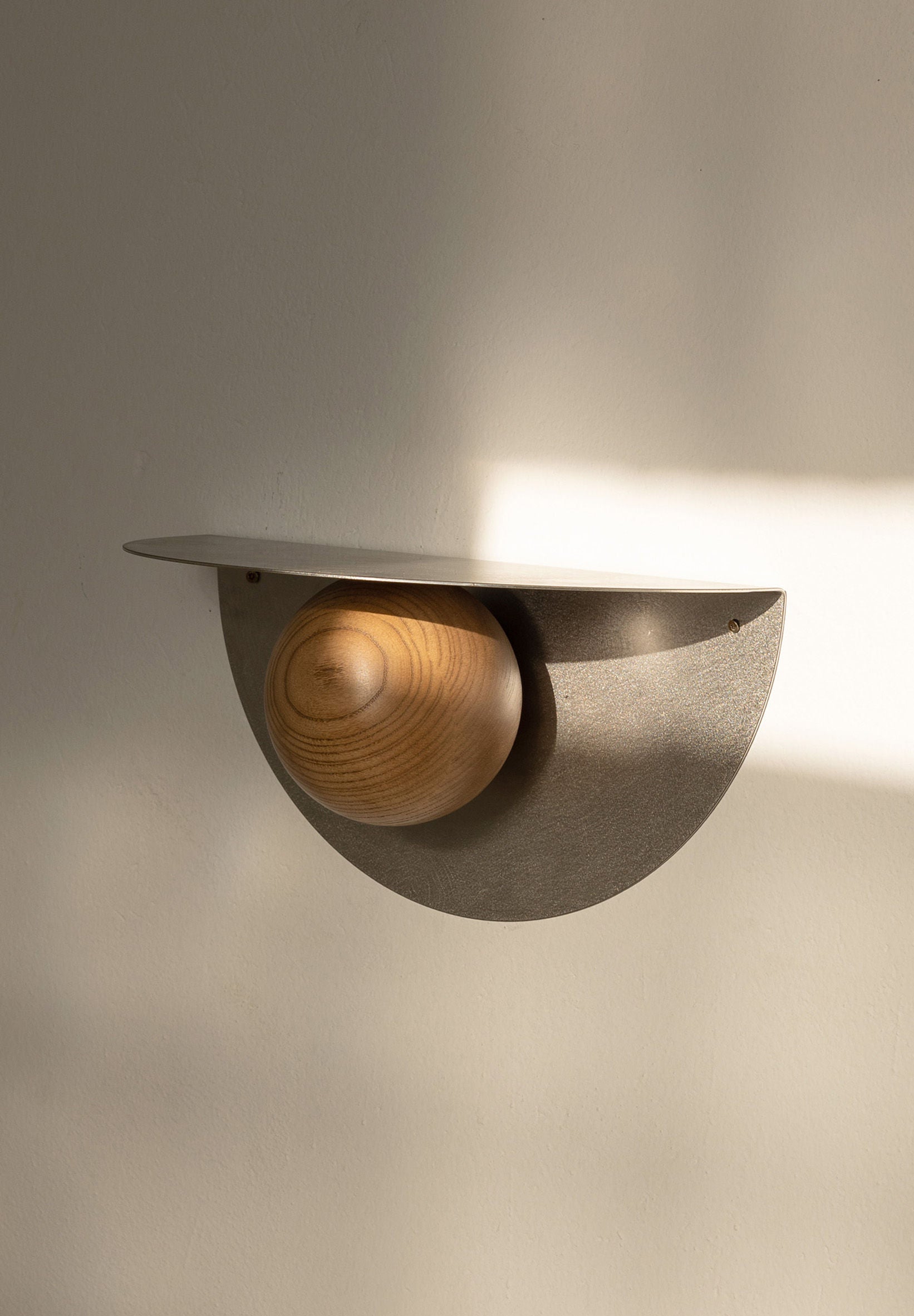 'POP' Shelf in Steel and Ash Wood