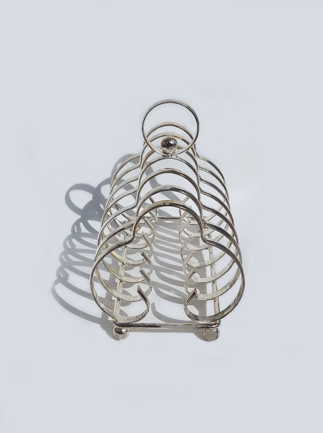 Art Deco Toast Rack made of sleek stainless steel with geometric design