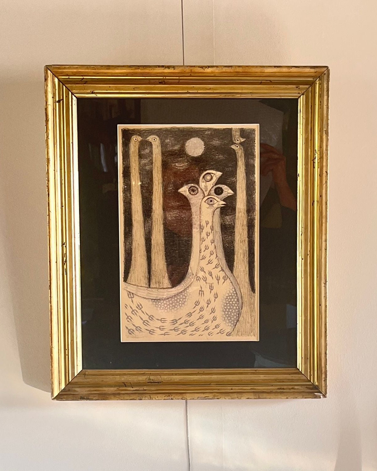 Max Svanberg Composition with Birds, Lithograph