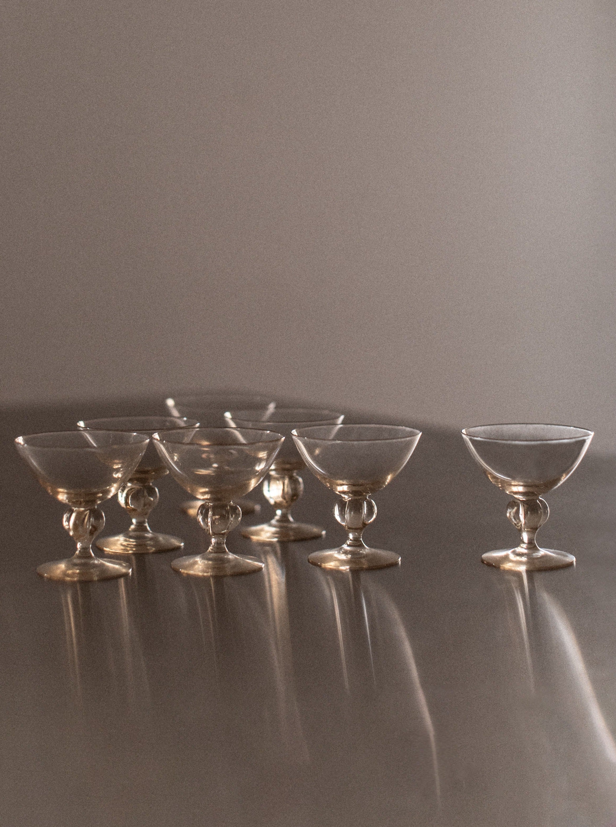 Set of 7 elegant Art Deco glassware for stylish dining experience