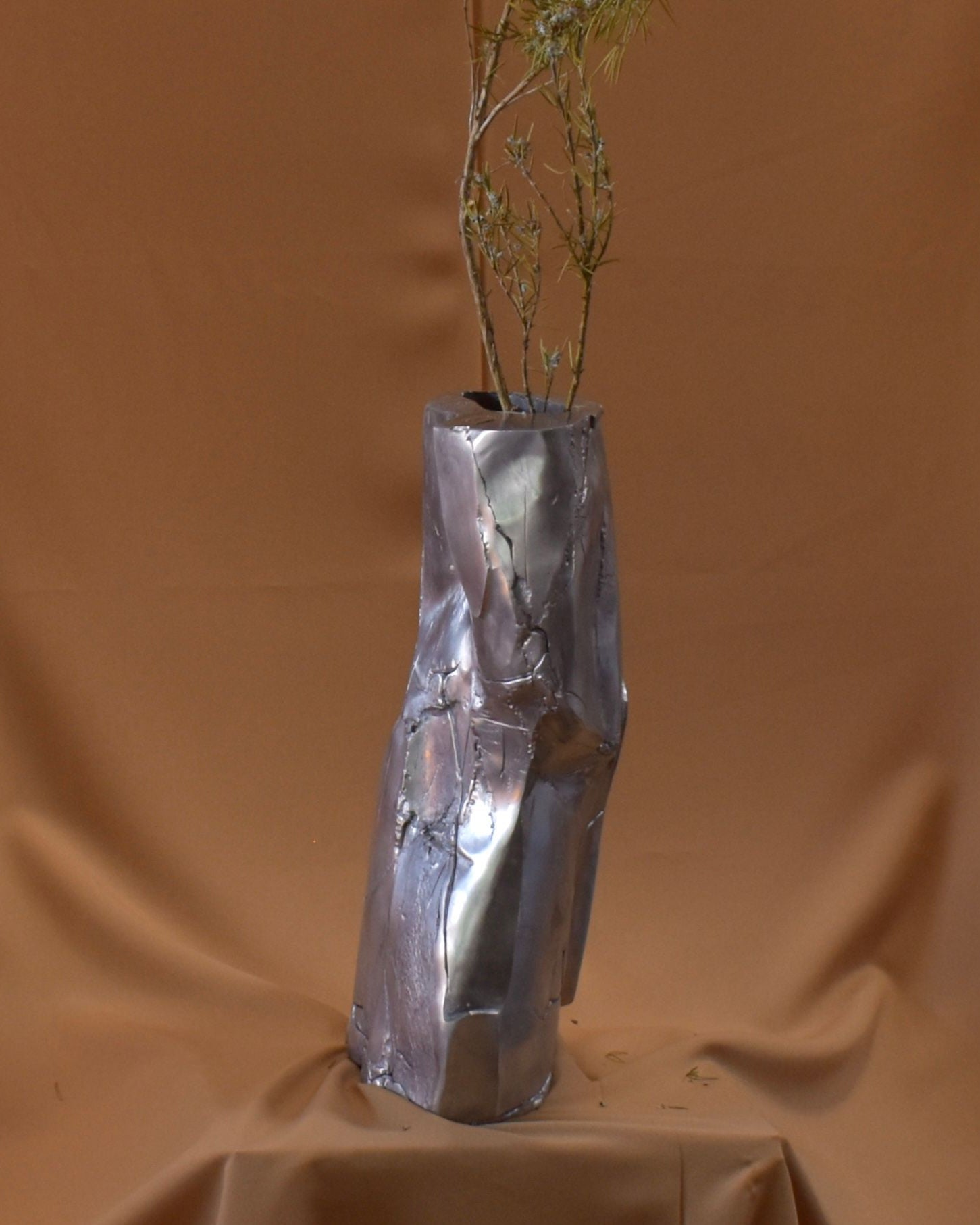 'Elemental Patchwork' Cast Aluminum Vase