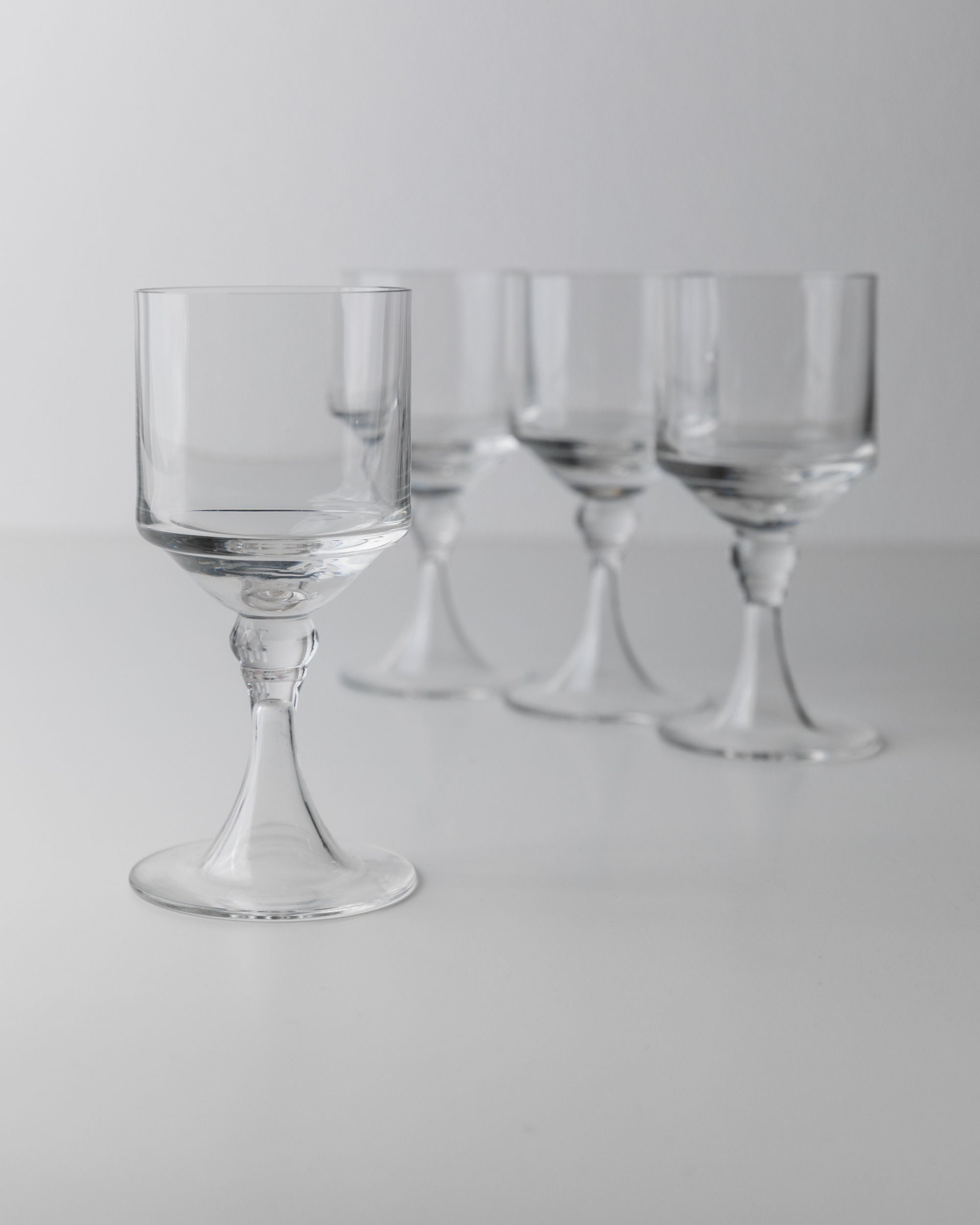 4 Classic Wine Glasses, Italy 70s by Bottega Jaco | The Oblist