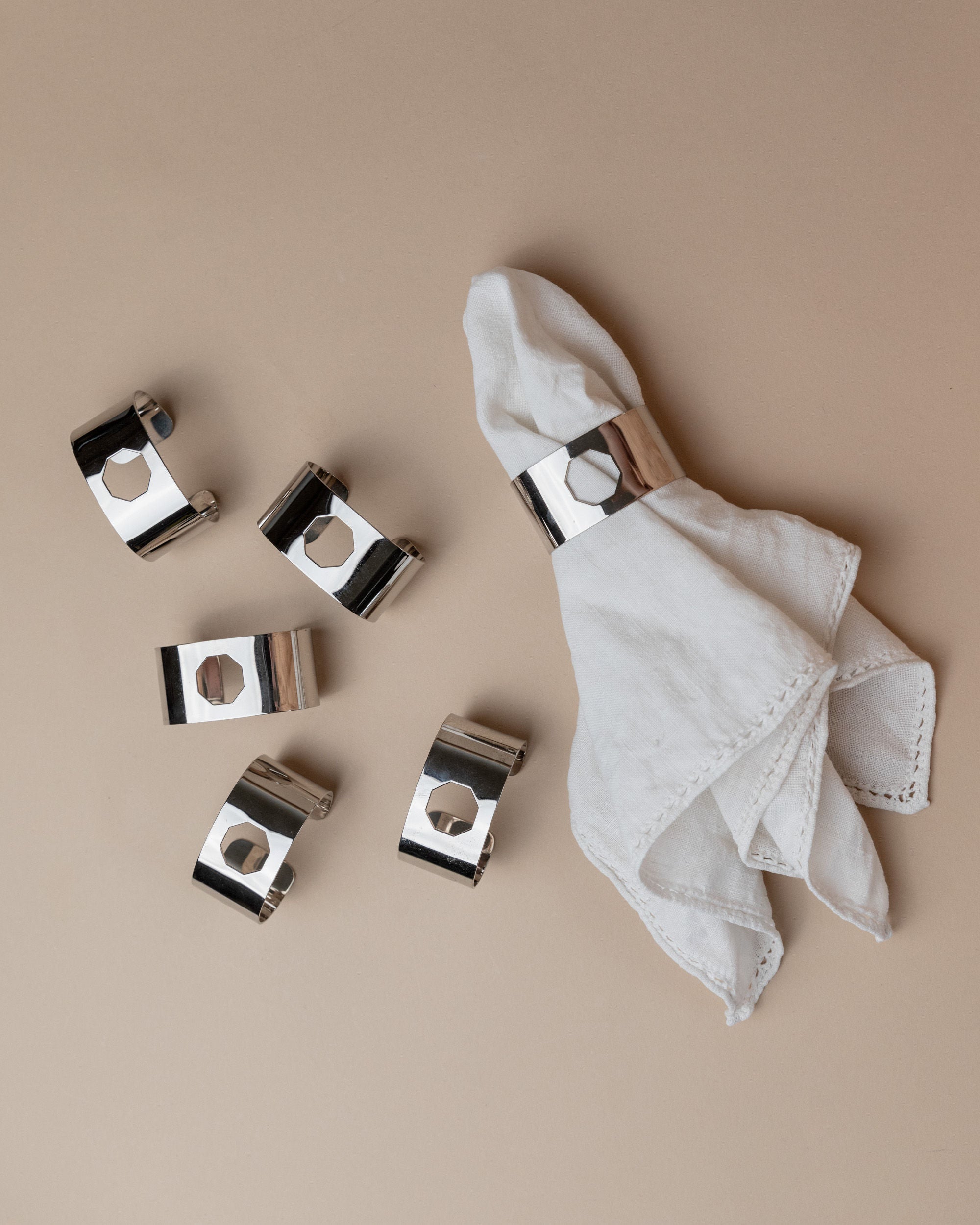 Set of 6 Napkin Rings, Italy 1980s