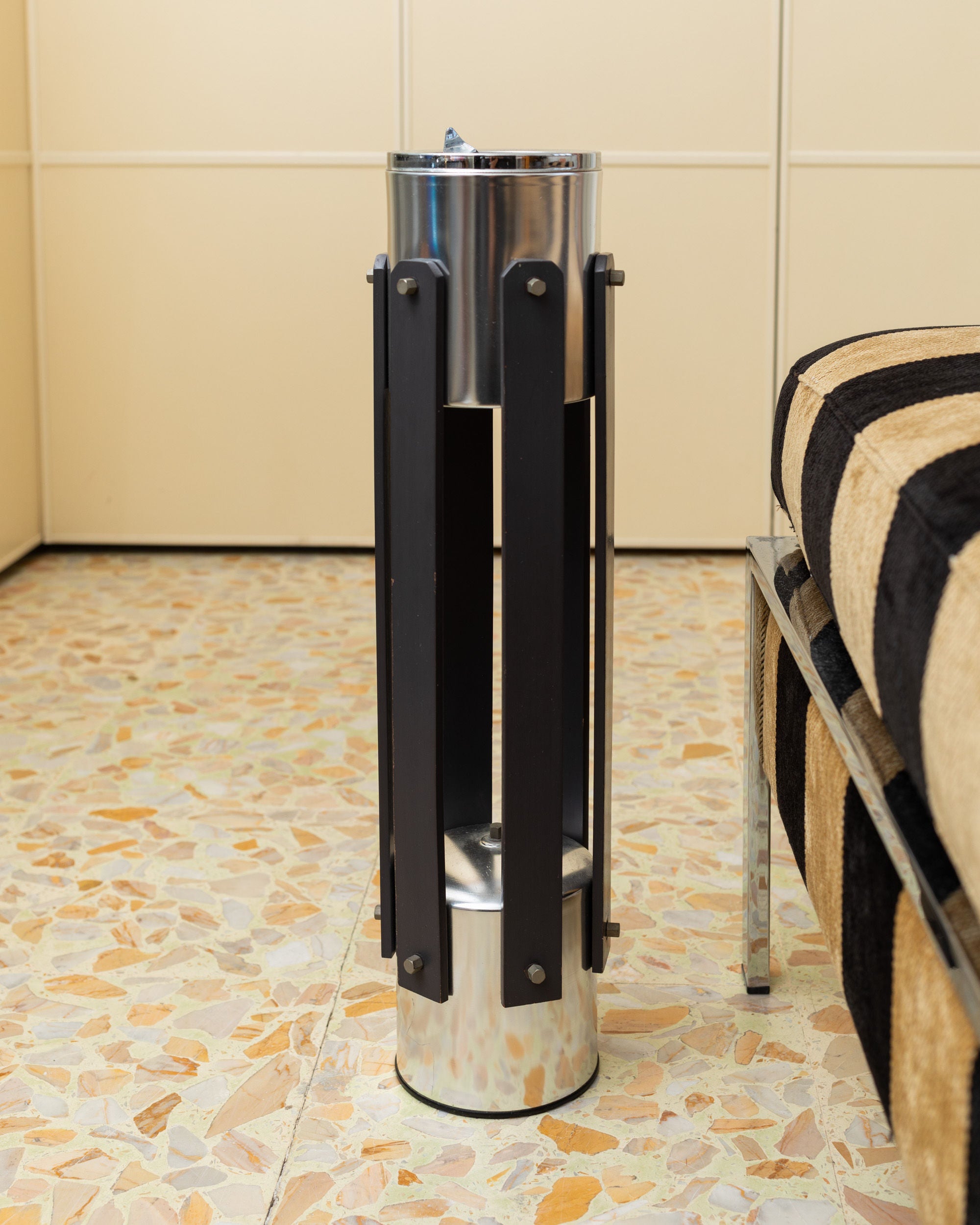 Metal Floor Ashtray, Italy 1970s
