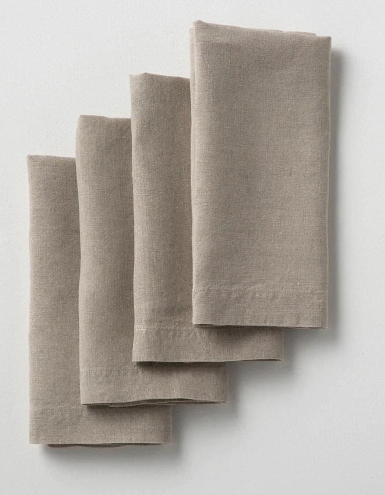 Napkins Set Of 4 Linen Napkins in Natural 45x45 cm MOST