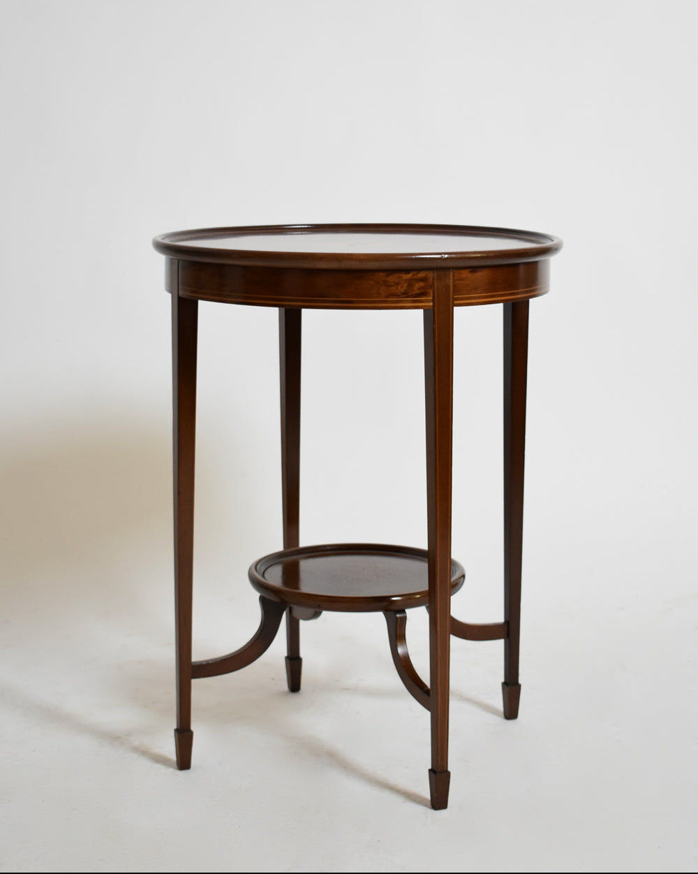 Shell Marquetry Round Side Table, XIXth c.