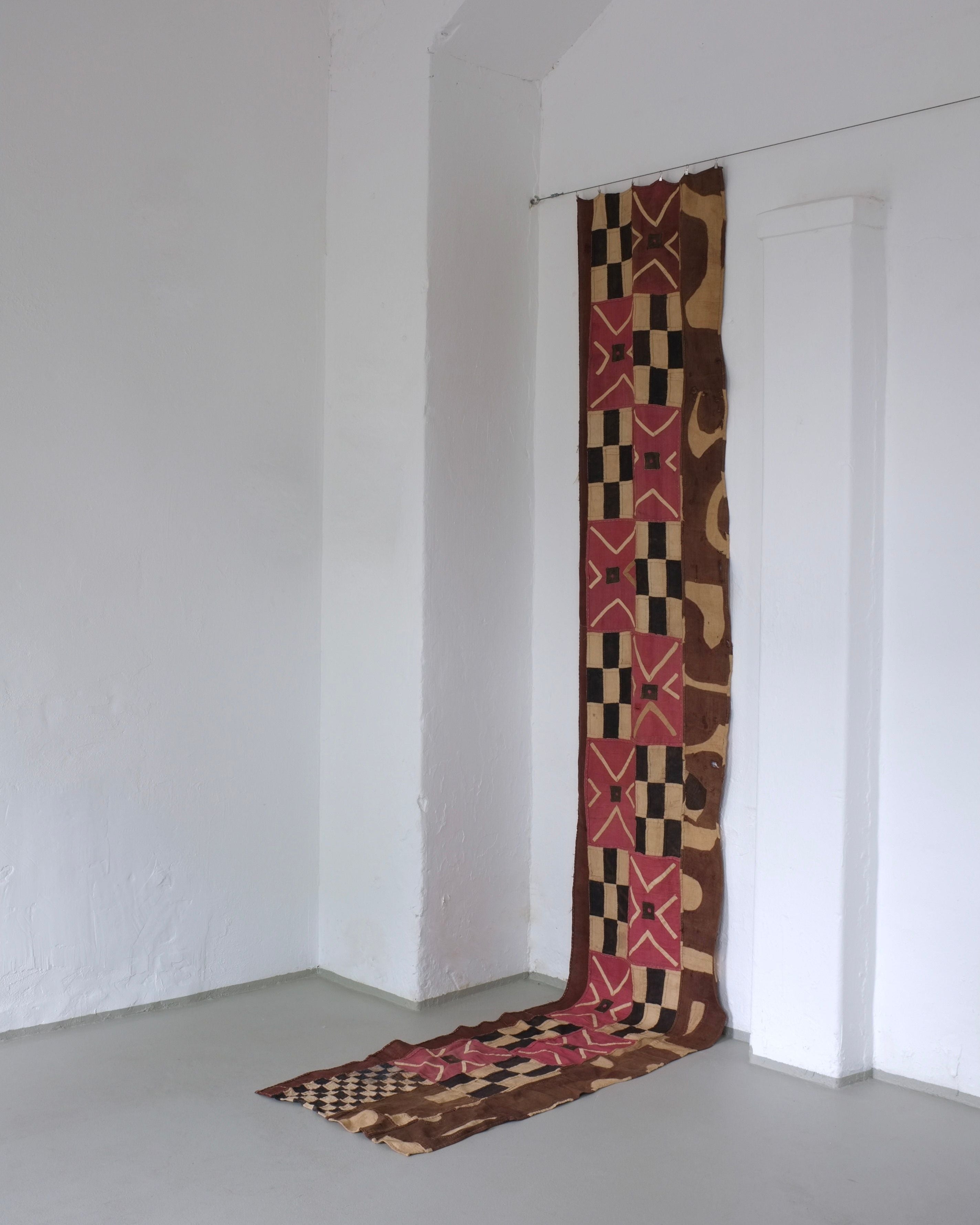 Checkered Textile Wall Hanging, Africa, Mid-Century