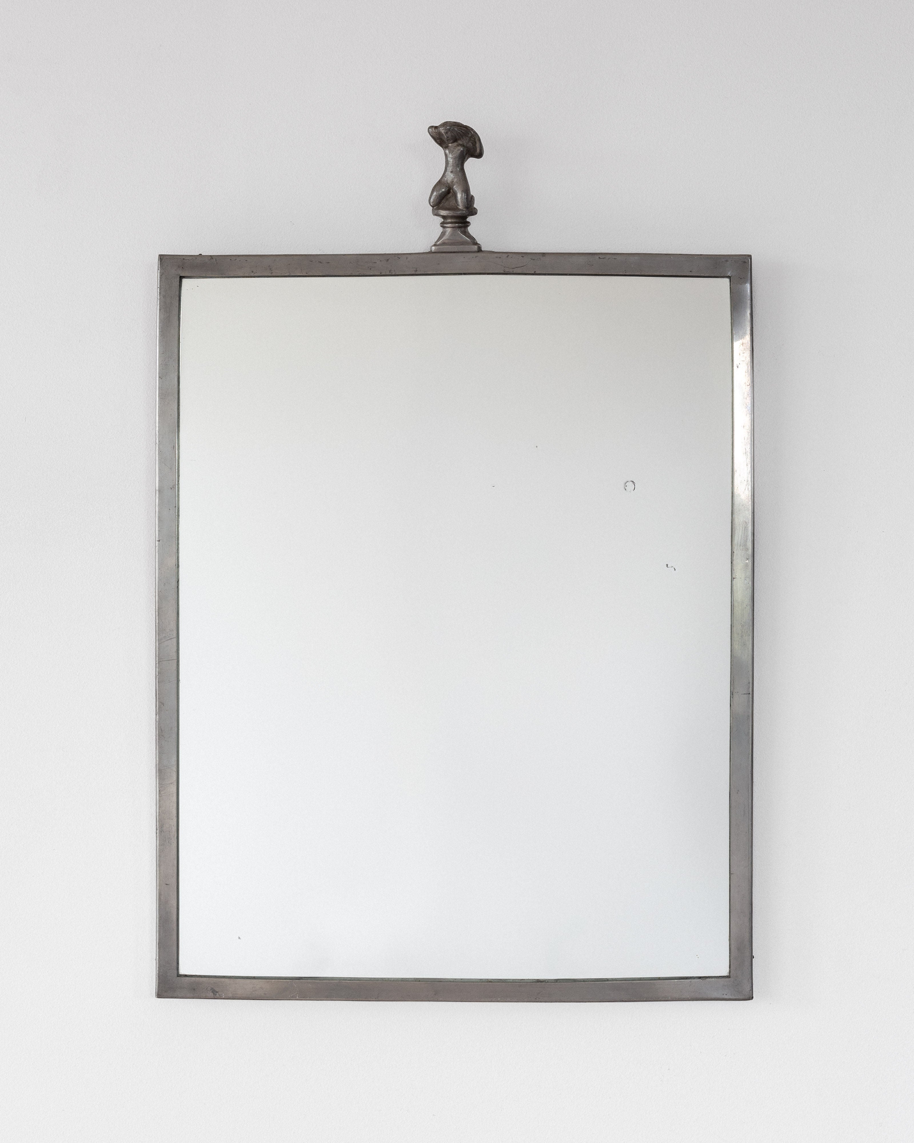1930s Swedish Art Deco Pewter Mirror