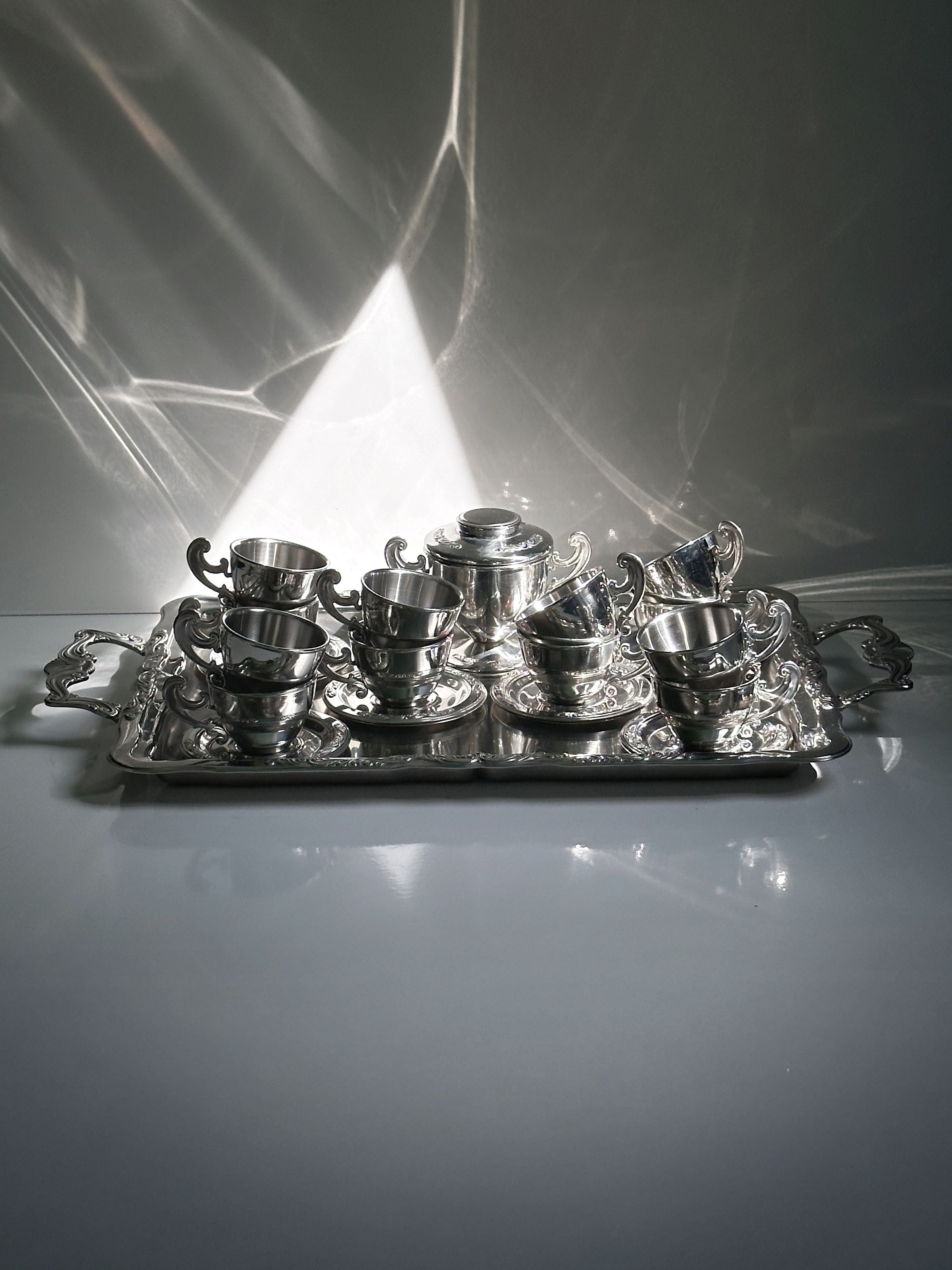 Italian Inox Steel Coffee Set for 12 Persons