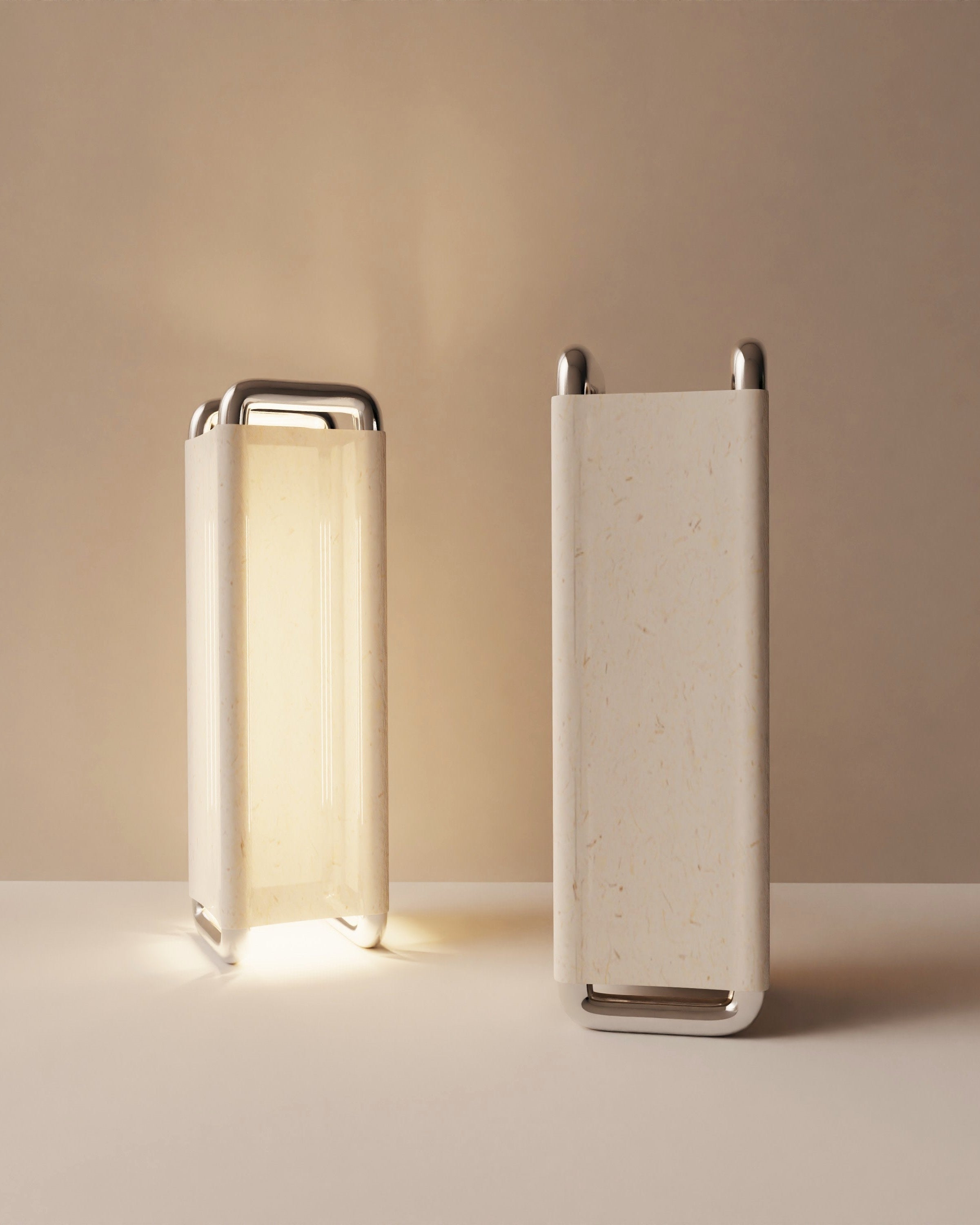 “XORIA” Floor Lamp | Stainless Steel Linen