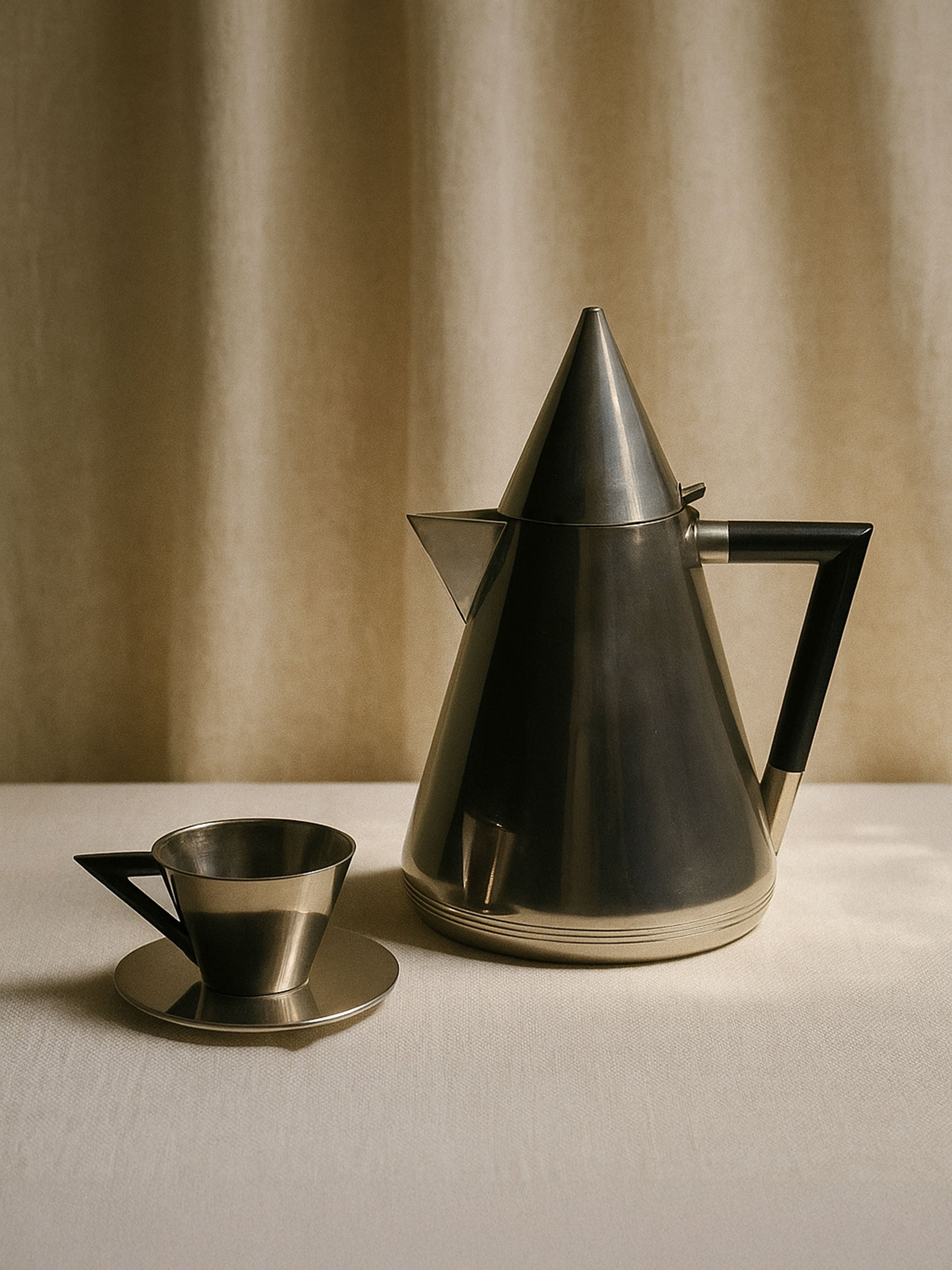 Coffee Set with bakelite handle - Art Deco 1930s