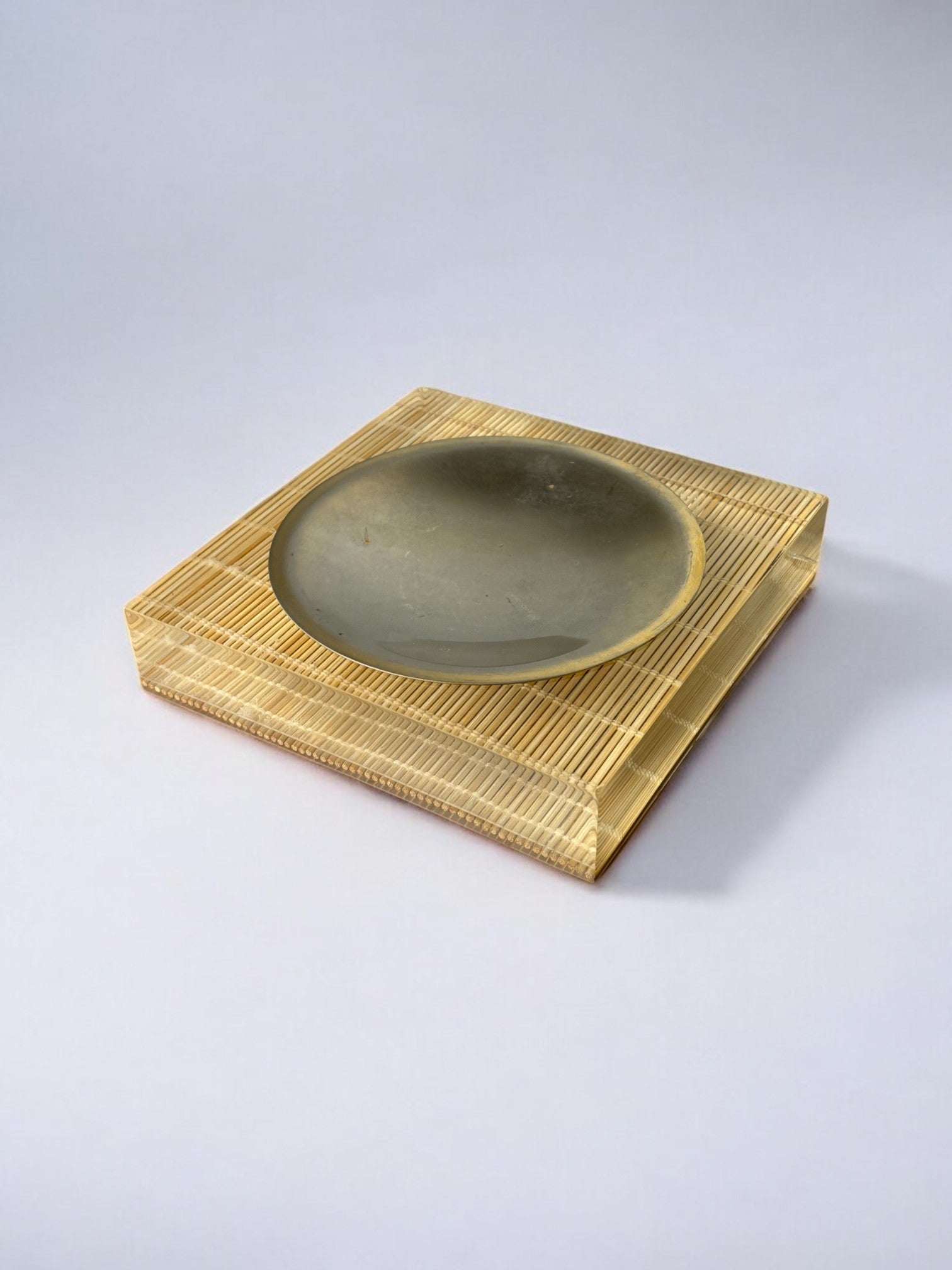 Lucite & Rattan Astray, Christian Dior Style, circa 1970 by Malamar Studio | The Oblist