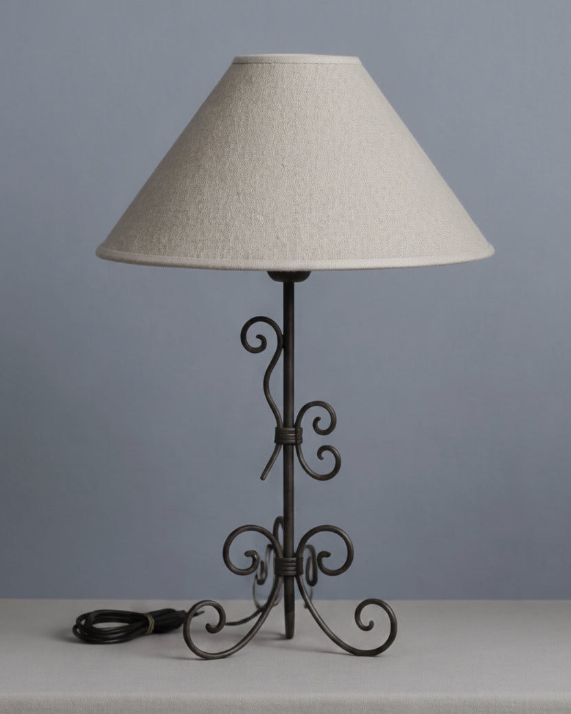 Vintage Table Lamp in Fabric - 1980s French Collection — close-up
