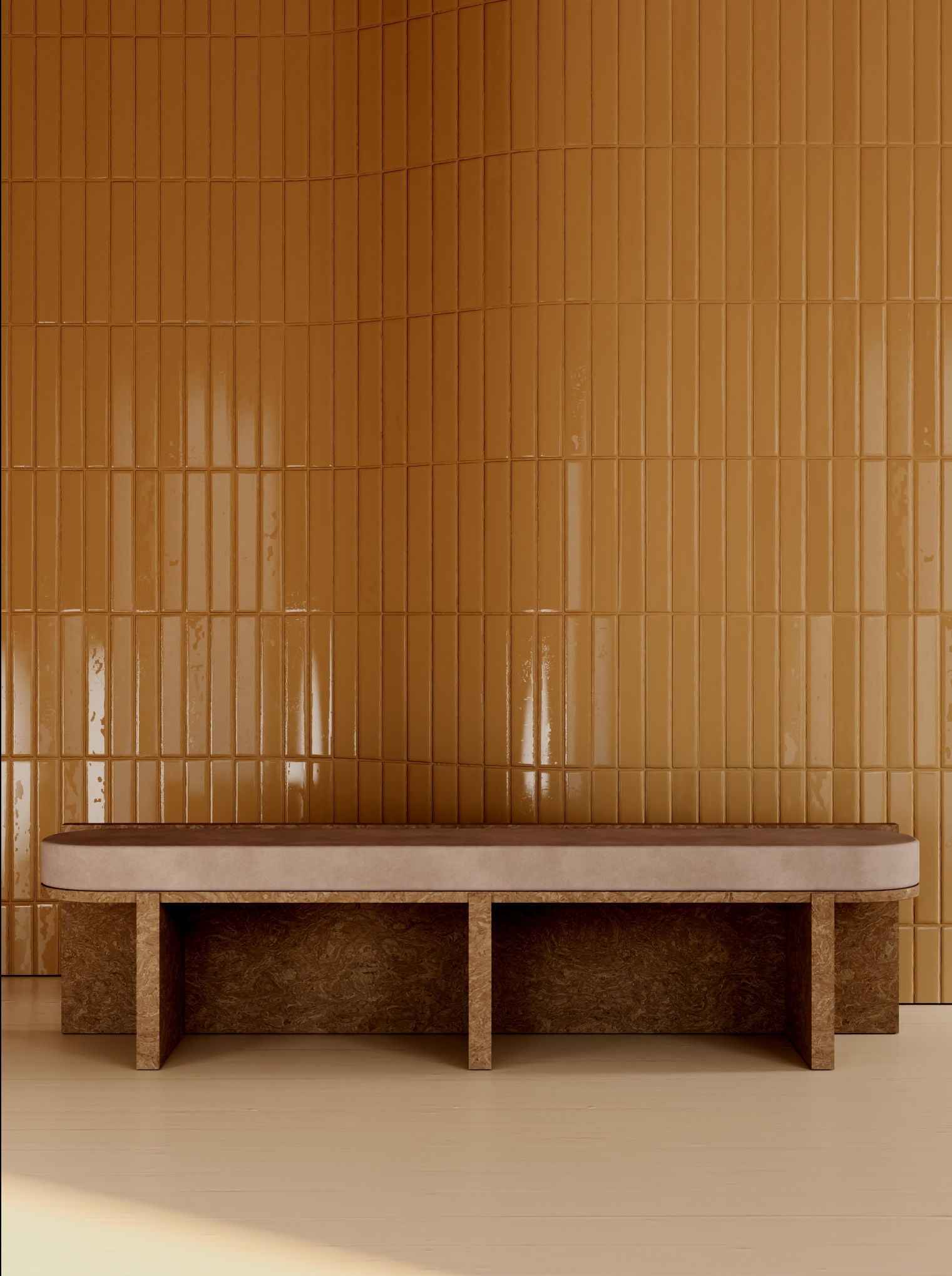 Meï 03' Bench by volta | The Oblist — modern design, earthy tones