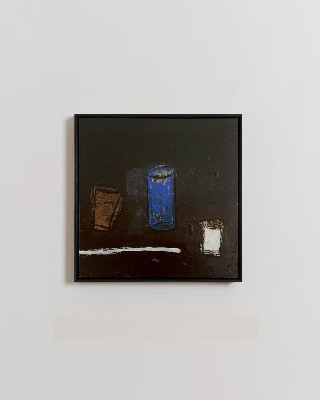 Blue Pot Original Painting by Lara Voce | The Oblist — oil on canvas, blue tones