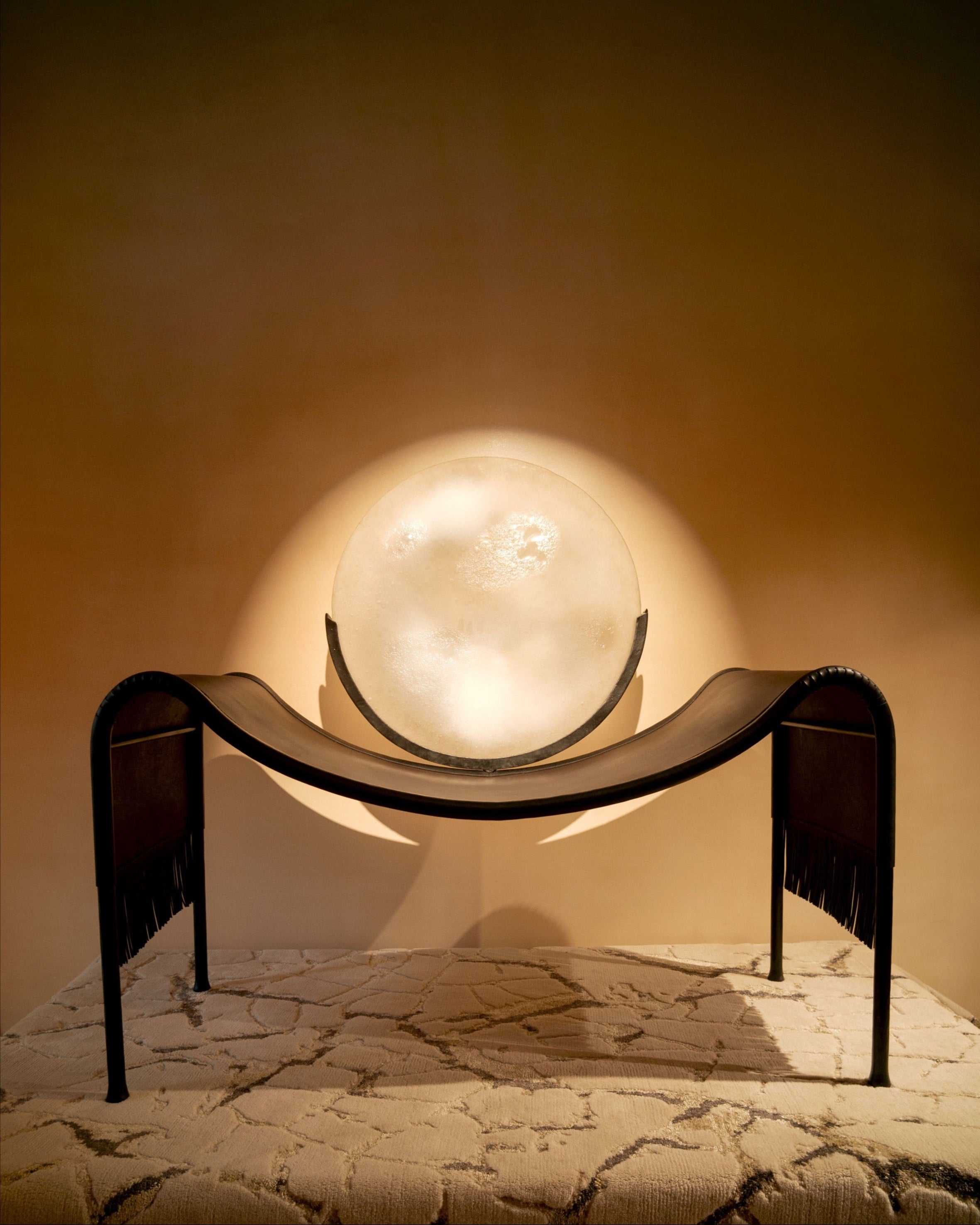 MOON Armchair in Metal and Glass
