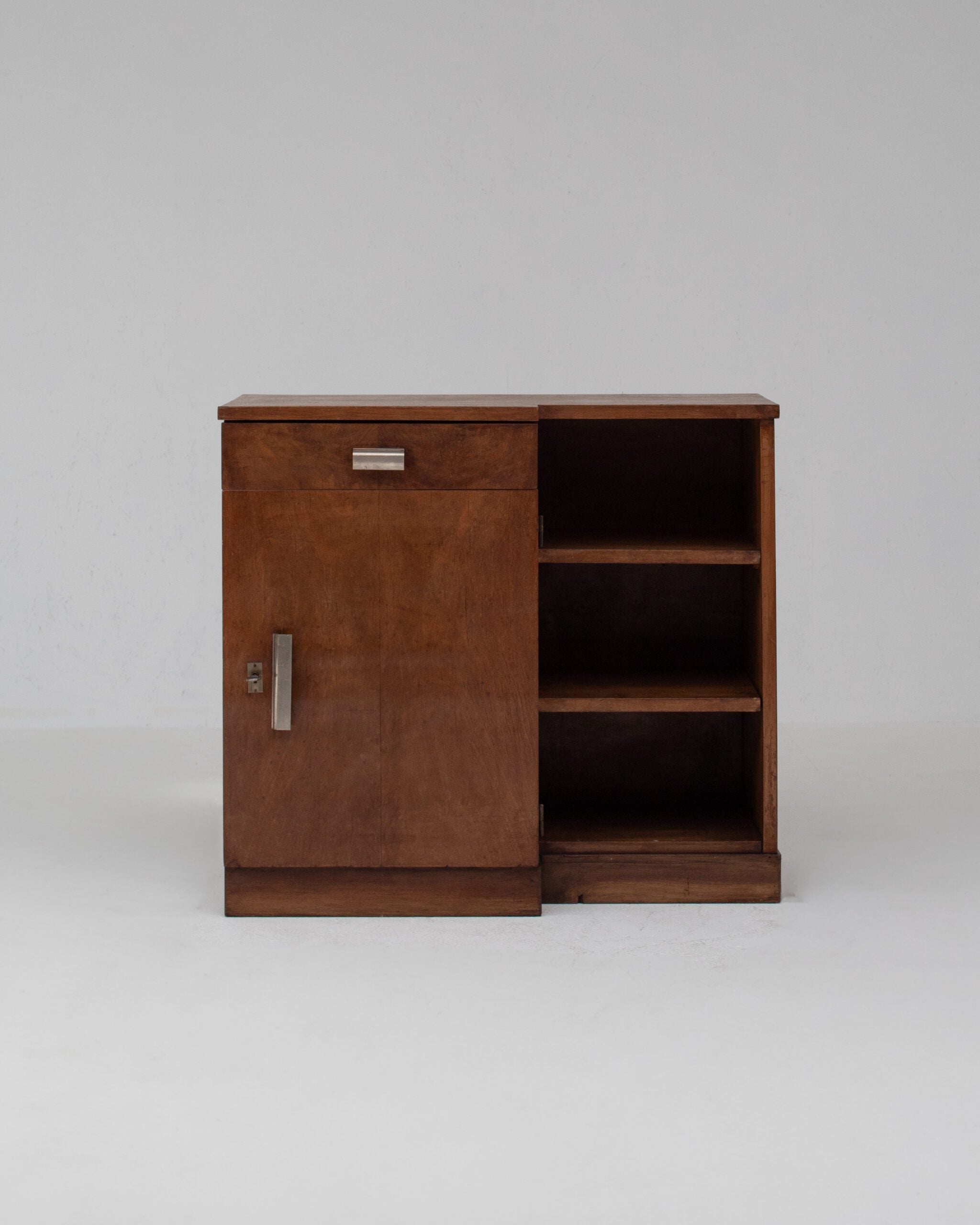 Art Deco Nightstand with Chrome Handles by Malata Antwerp | The Oblist