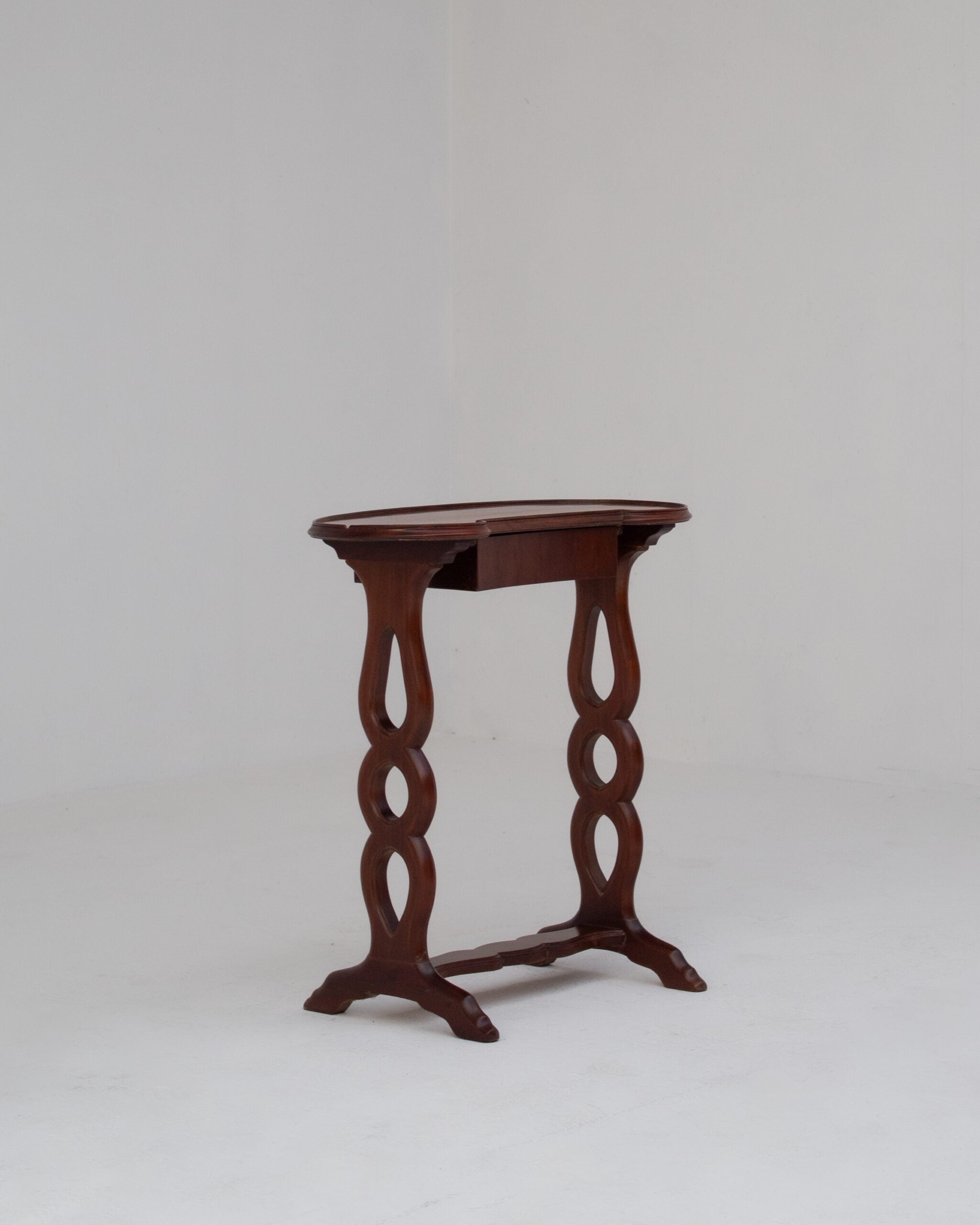 Michel Briard Sculptural Mahogany Side Table with Drawer by Malata Antwerp | The Oblist