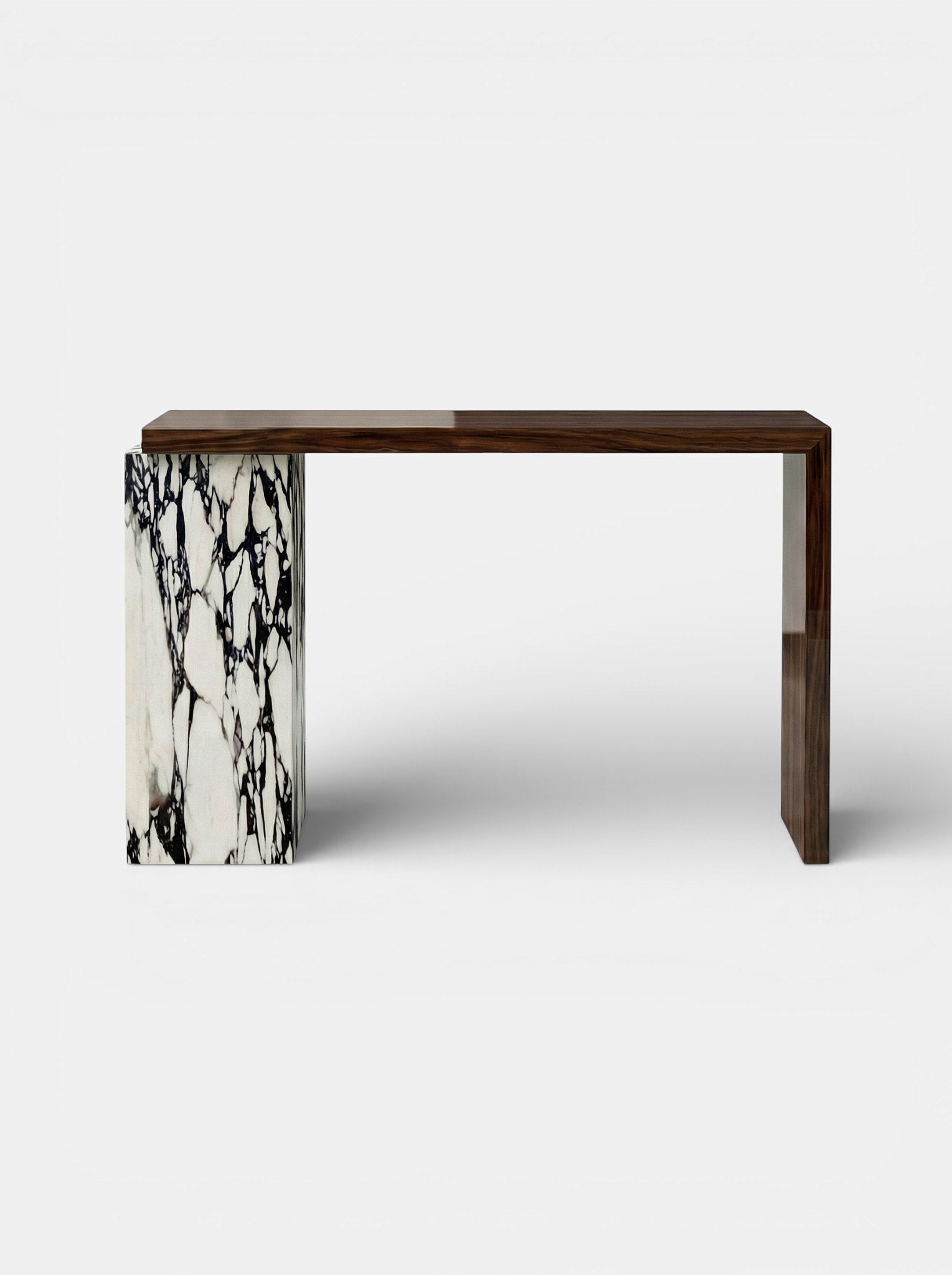 Jill Wood And Calacatta Viola Console by Marbera | The Oblist