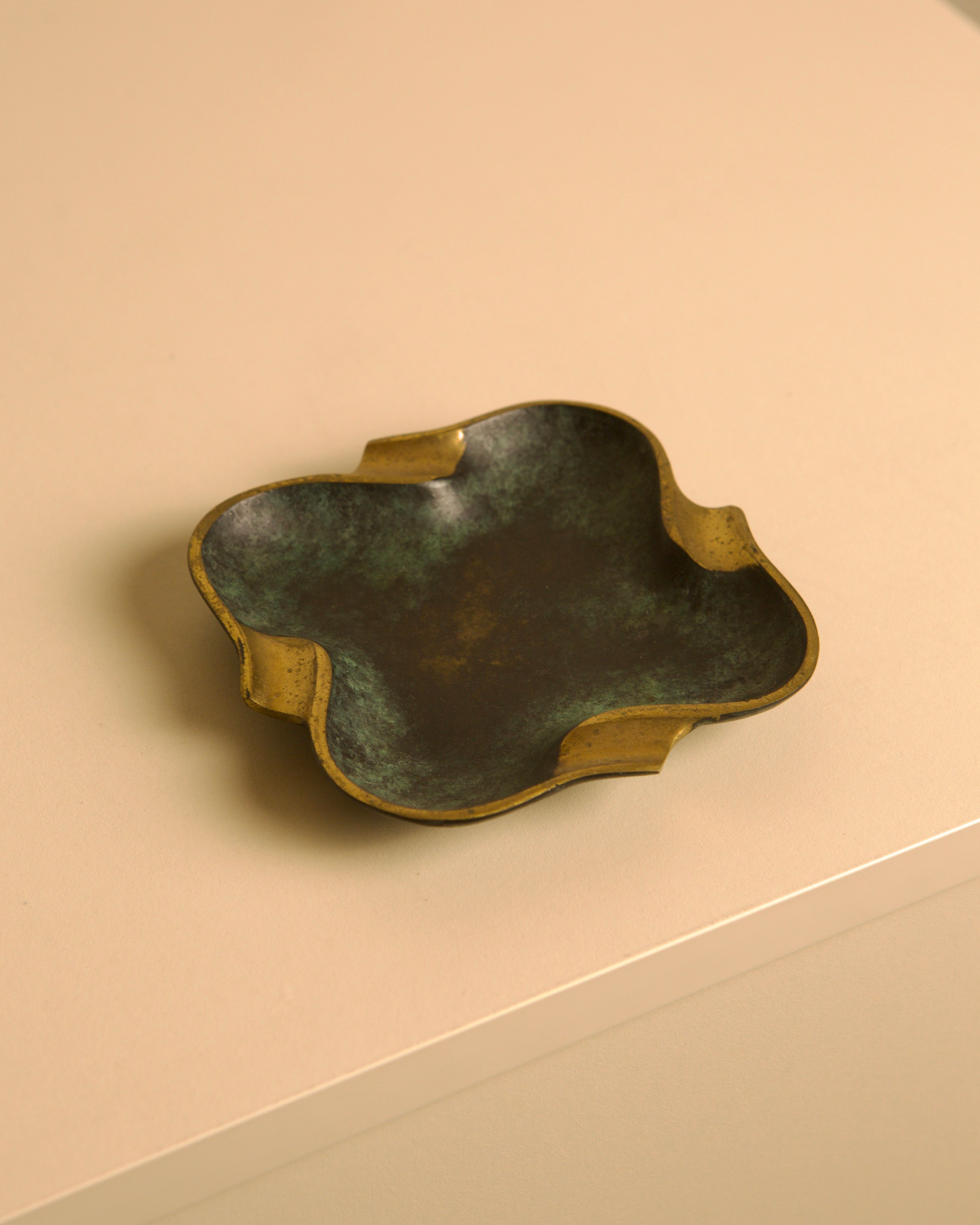 Italian Bronze Ashtray, 1940s by Treaptyque | The Oblist — handcrafted bronze, green patina