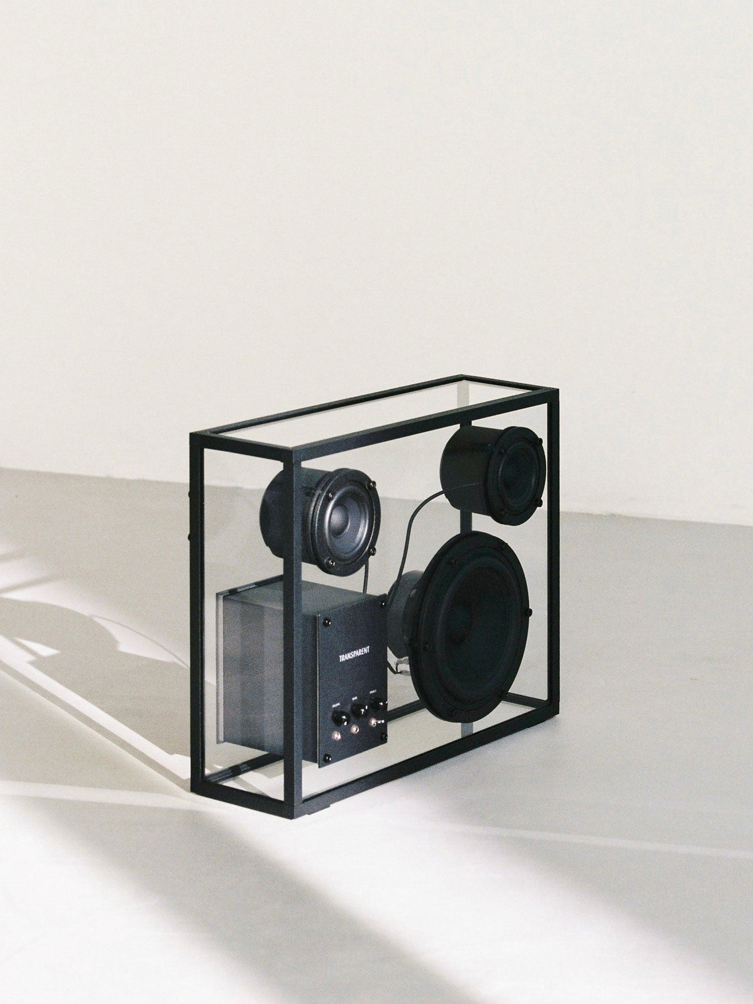 Transparent Speaker Black - Bluetooth by Transparent | The Oblist — glass and black metal design