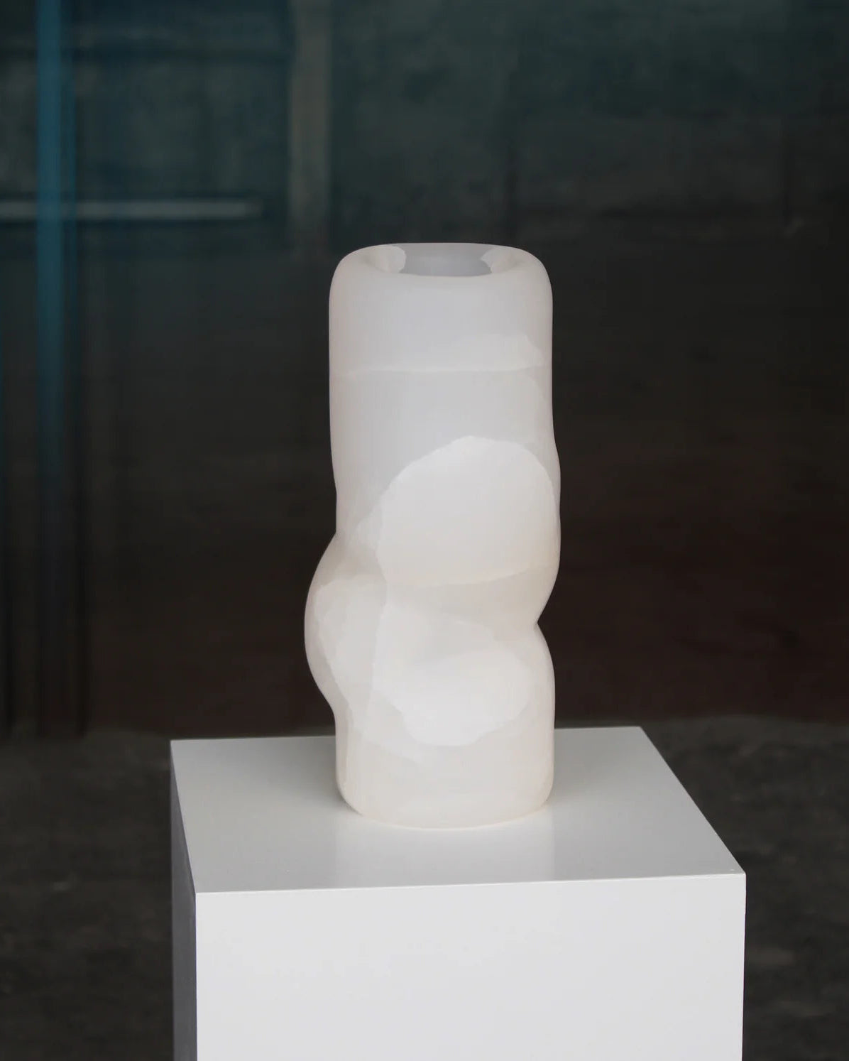 FATROLL White Onyx Vase in Marble by Bloc Studios | The Oblist — handcrafted white marble design