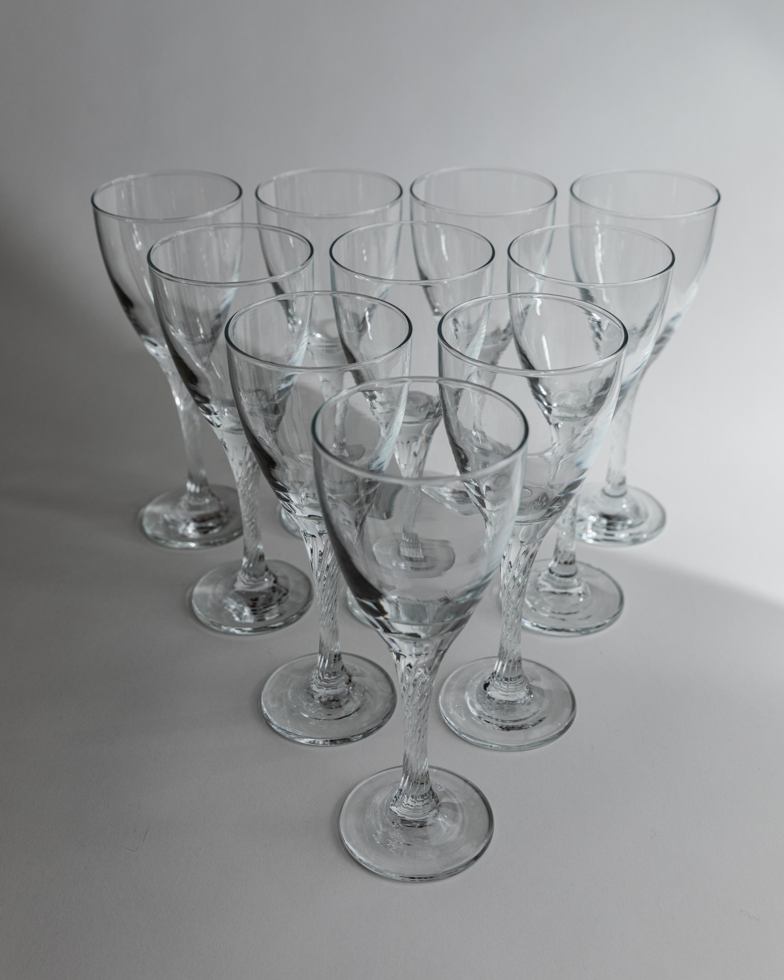 Verres à vin ou à champagne, ensemble de 10, Italie années 1980