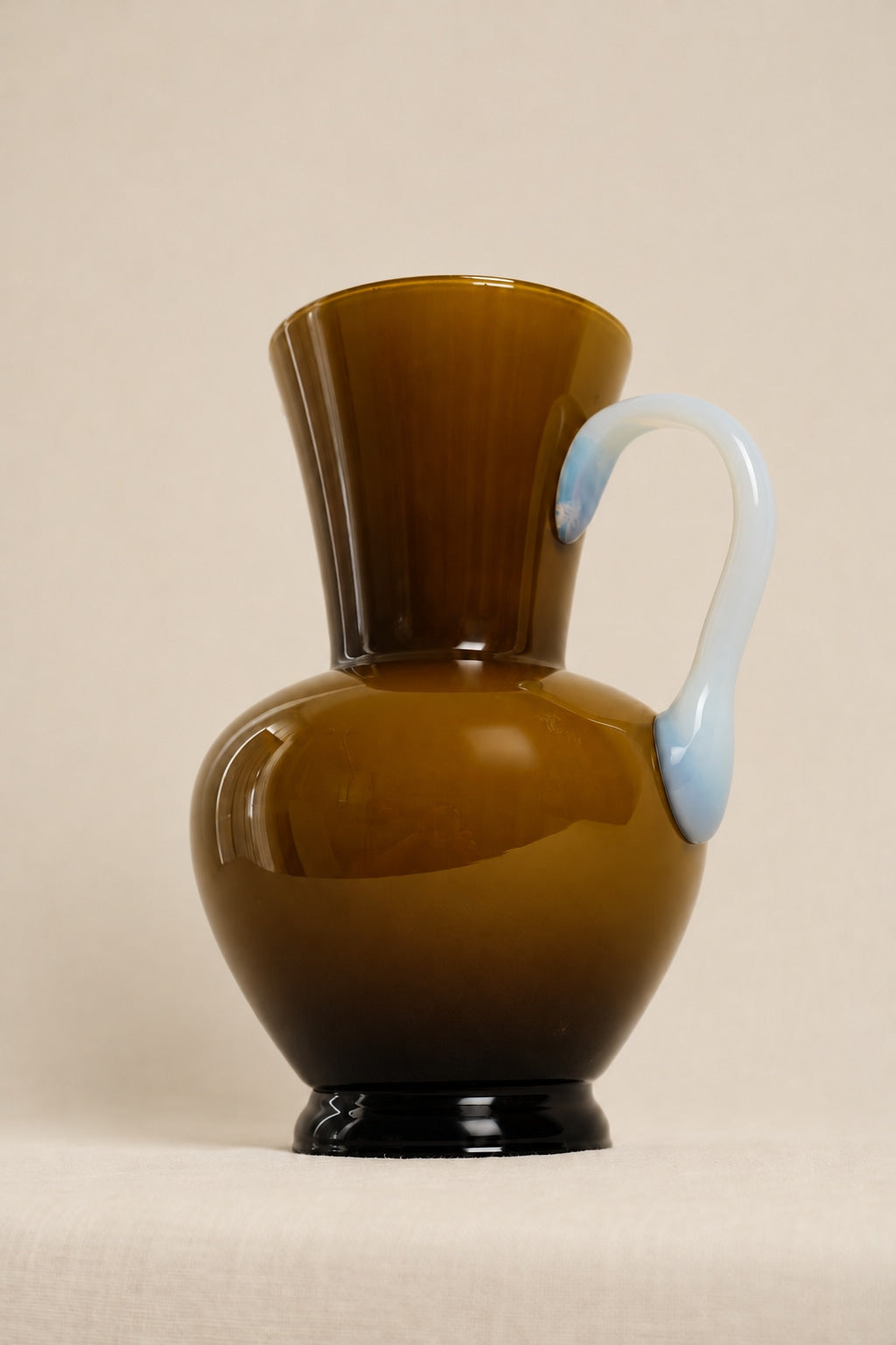 Vintage Amber Glass Pitcher with Opaline Handle by Truffe Studio | The Oblist
