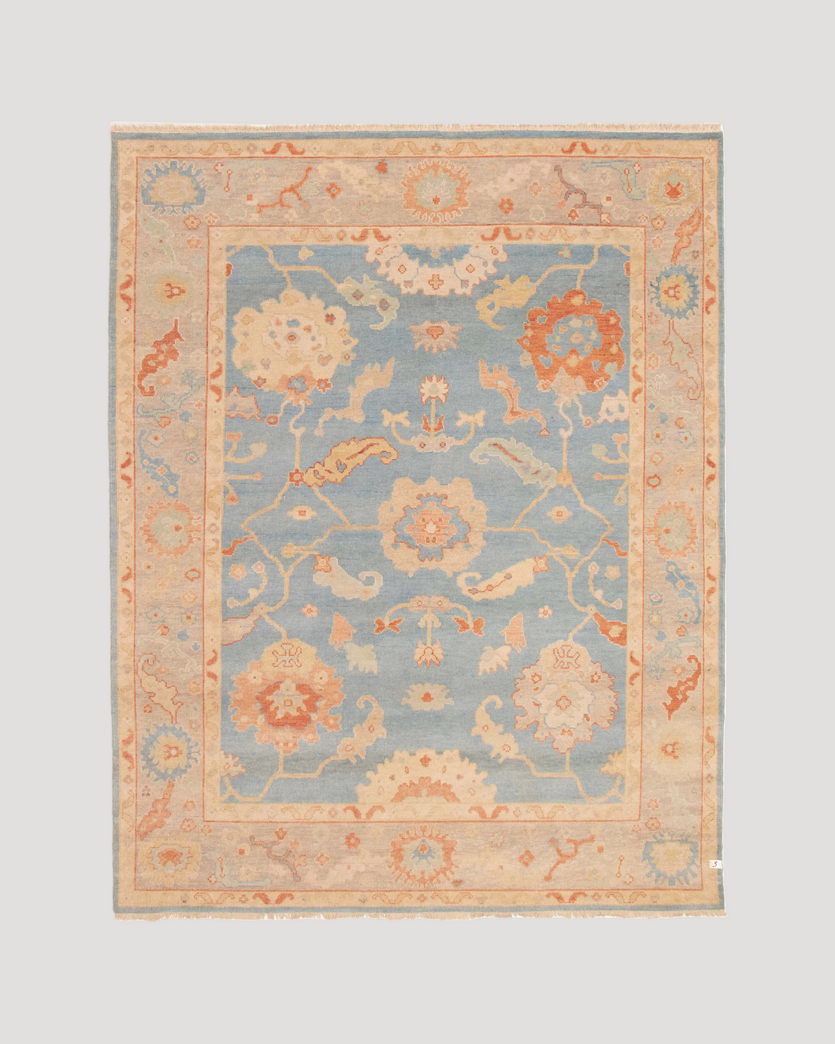 oushak rug in wedgewood 241 x 310 cm by catalog:three | The Oblist